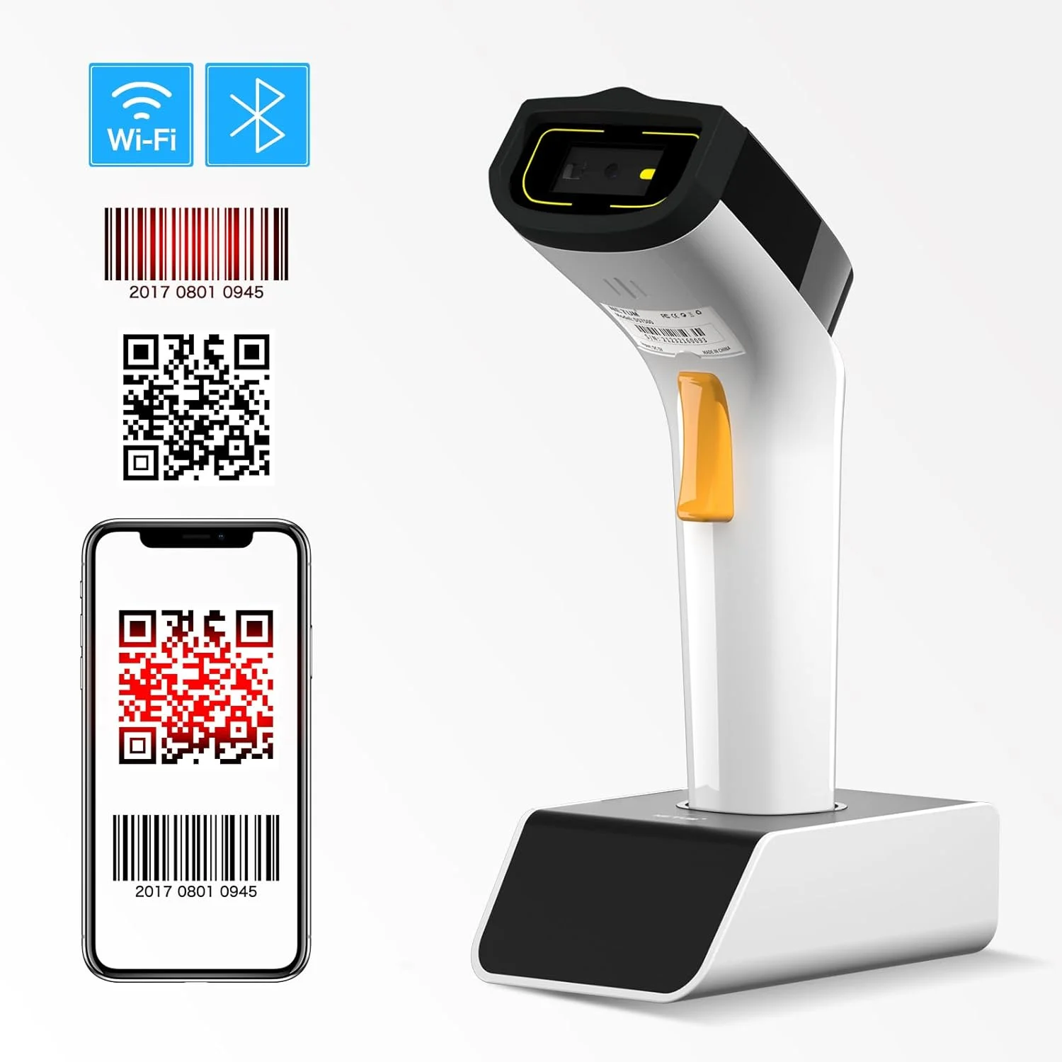 اسکنر بارکد دوبعدی وای فای بی سیم NETUM با قابلیت اتصال به پروتکل های شبکه TCP UDP، بارکد خوان 1D 2D QR pdf417 با قابلیت حسگر خودکار و بدون نیاز به دست، مناسب برای انبارداری و صنعت POS - مدل DS2800 اسکنر بارکد دوبعدی وای فای بی سیم NETUM با قابلیت اتصال به پروتکل های شبکه TCP UDP، بارکد خوان 1D 2D QR pdf417 با قابلیت حسگر خودکار و بدون نیاز به دست، مناسب برای انبارداری و صنعت POS - مدل DS2800