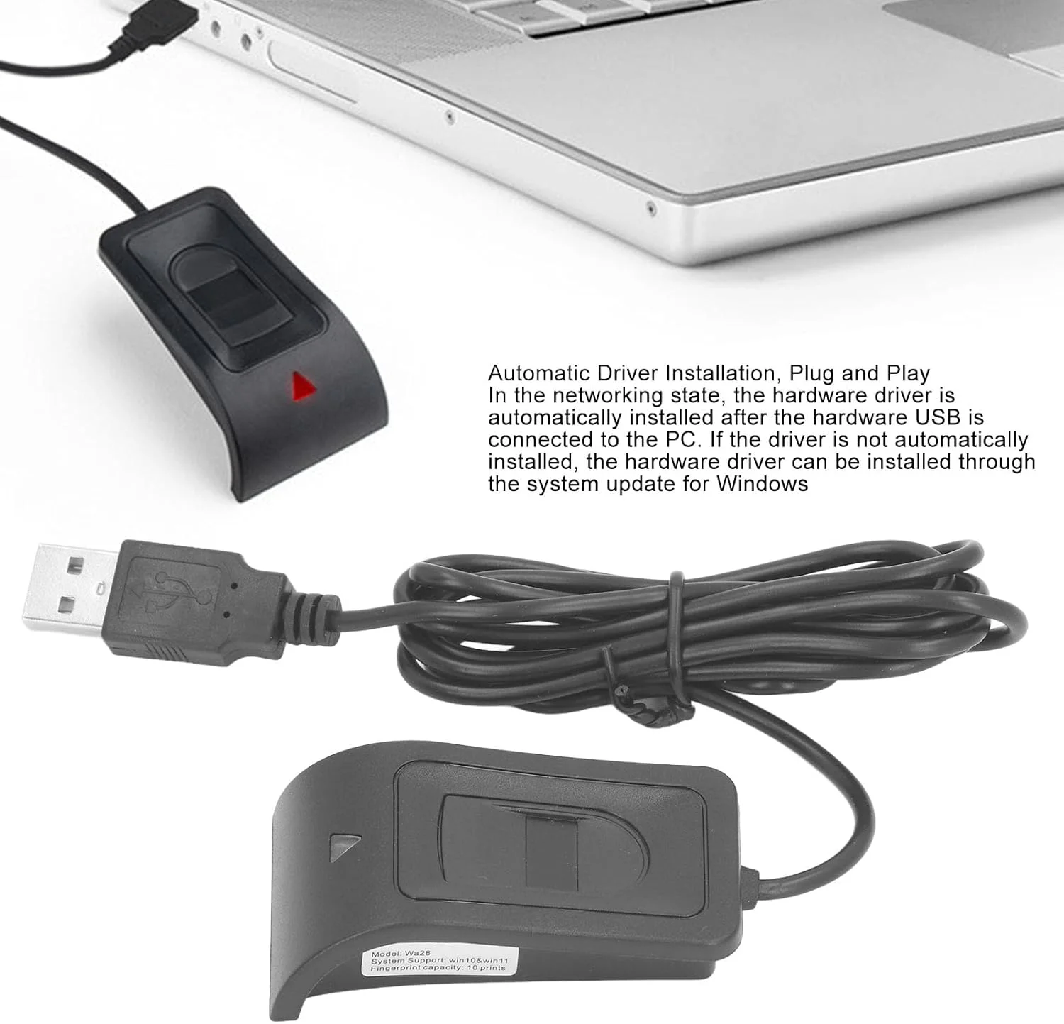 اسکنر اثر انگشت USB بیومتریک، اسکنر اکتساب خازنی برای 10، 32/64 بیتی (با کابل USB)، WA28 اسکنر اثر انگشت USB بیومتریک، اسکنر اکتساب خازنی برای 10، 32/64 بیتی (با کابل USB)، WA28