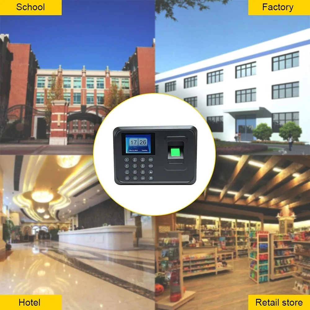 دستگاه حضور و غیاب هوشمند بیومتریک اثر انگشت و رمز عبور Eacam، دستگاه ثبت ورود و خروج کارکنان، صفحه نمایش 2.4 اینچی TFT LCD، ساعت حضور و غیاب DC 5V دستگاه حضور و غیاب هوشمند بیومتریک اثر انگشت و رمز عبور Eacam، دستگاه ثبت ورود و خروج کارکنان، صفحه نمایش 2.4 اینچی TFT LCD، ساعت حضور و غیاب DC 5V