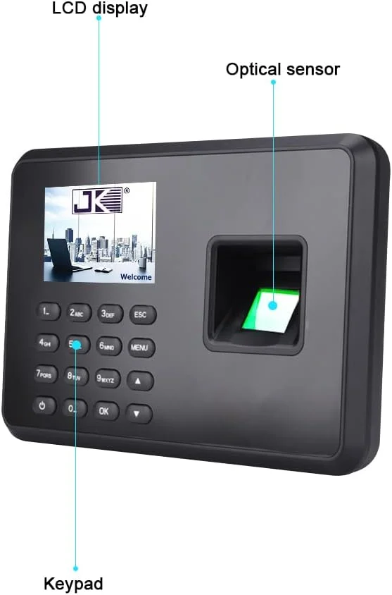 دستگاه حضور و غیاب Eacam، دستگاه کنترل دسترسی اثر انگشتی بیومتریک هوشمند با رمز عبور، صفحه نمایش LCD 2.4 اینچی، دستگاه ثبت ورود و خروج کارمندان، پشتیبانی از گزارش خروجی دیسک U دستگاه حضور و غیاب Eacam، دستگاه کنترل دسترسی اثر انگشتی بیومتریک هوشمند با رمز عبور، صفحه نمایش LCD 2.4 اینچی، دستگاه ثبت ورود و خروج کارمندان، پشتیبانی از گزارش خروجی دیسک U