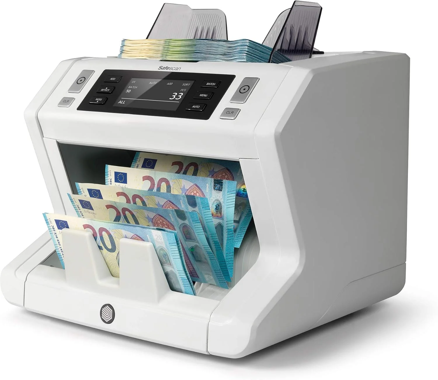 دستگاه شمارش پول Safescan 2850 - شمارش اسکناس های مرتب شده - دستگاه شمارش پول نقد با تشخیص پول تقلبی 3 نقطه ای - دستگاه شمارش پول - مناسب برای اسکناس های جدید King Charles