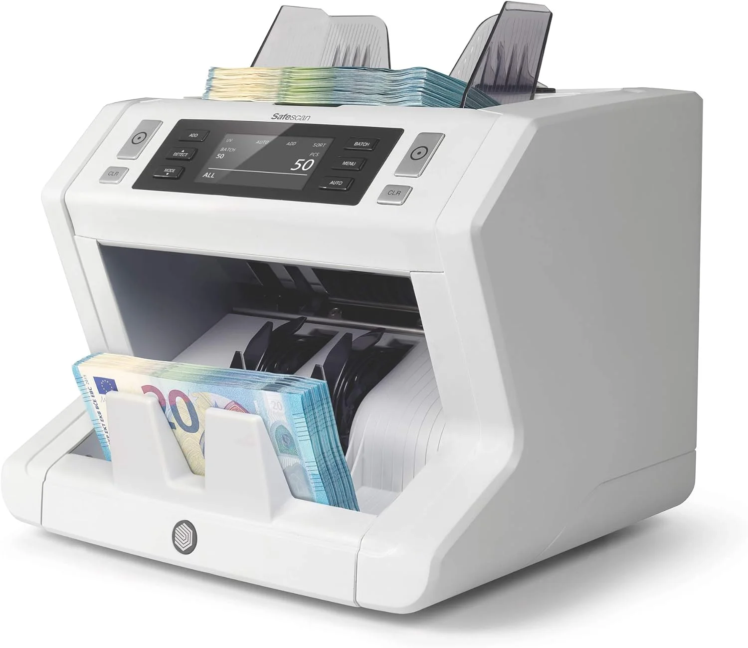 دستگاه شمارش پول Safescan 2850 - شمارش اسکناس های مرتب شده - دستگاه شمارش پول نقد با تشخیص پول تقلبی 3 نقطه ای - دستگاه شمارش پول - مناسب برای اسکناس های جدید King Charles