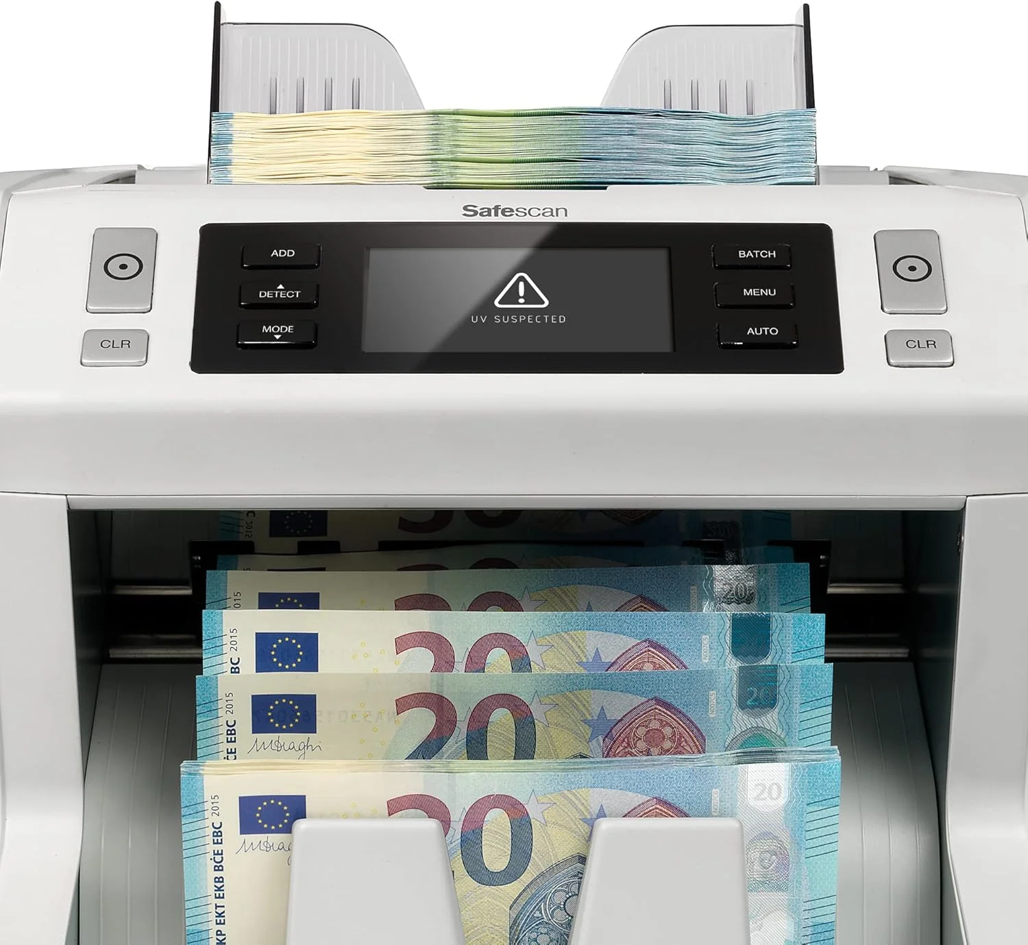 دستگاه شمارش پول Safescan 2850 - شمارش اسکناس های مرتب شده - دستگاه شمارش پول نقد با تشخیص پول تقلبی 3 نقطه ای - دستگاه شمارش پول - مناسب برای اسکناس های جدید King Charles