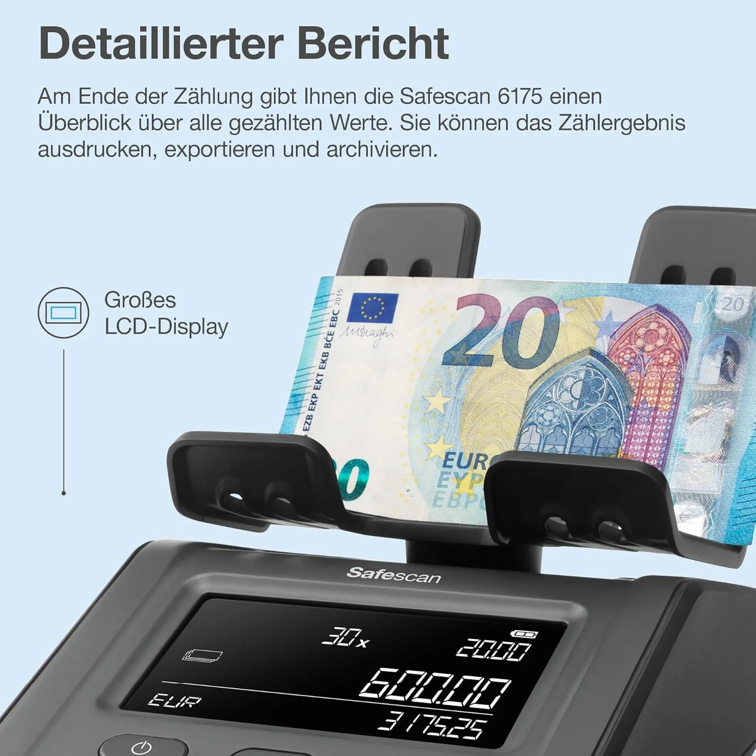 دستگاه شمارش پول سیف اسکن 6165، شمارش ارزش سکه و اسکناس، کوپن و ژتون - شمارنده سکه با تشخیص خودکار رول سکه - ترازوی پول نتایج شمارش فردی را ذخیره می کند دستگاه شمارش پول سیف اسکن 6165، شمارش ارزش سکه و اسکناس، کوپن و ژتون - شمارنده سکه با تشخیص خودکار رول سکه - ترازوی پول نتایج شمارش فردی را ذخیره می کند