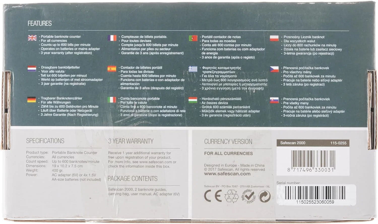 دستگاه شمارش پول قابل حمل سیف اسکن 2000 که اسکناس های مرتب شده را می شمارد - دستگاه شمارش پول نقد برای استفاده در حال حرکت - دستگاه شمارش پول مرتب شده برای همه ارزها، 19 x 10.2 x 7.5 سانتی متر دستگاه شمارش پول قابل حمل سیف اسکن 2000 که اسکناس های مرتب شده را می شمارد - دستگاه شمارش پول نقد برای استفاده در حال حرکت - دستگاه شمارش پول مرتب شده برای همه ارزها، 19 x 10.2 x 7.5 سانتی متر