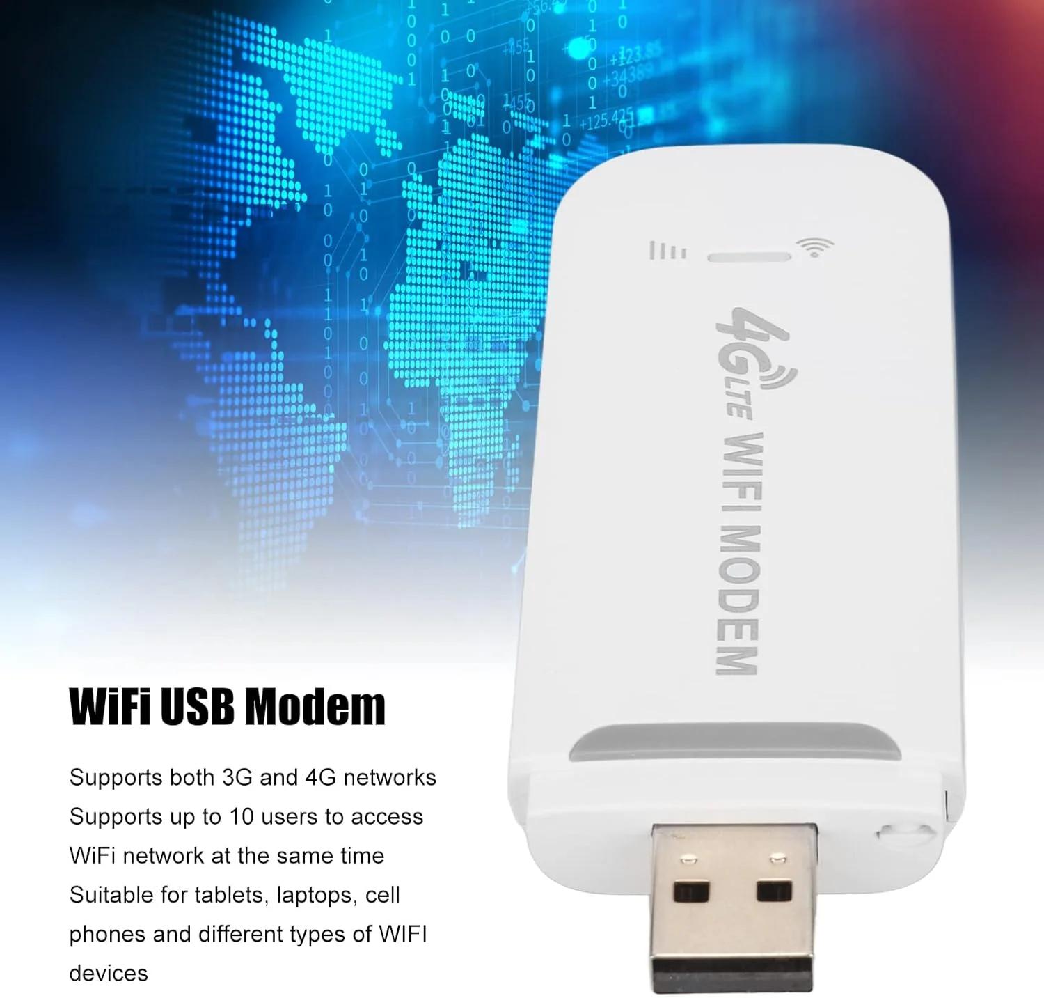 مودم روتر USB موبایل Annadue، مودم وای فای USB 4G LTE دستگاه های اینترنت موبایل با اسلات سیم کارت، روتر هات اسپات وای فای موبایل 4G LTE 150 مگابیت بر ثانیه برای تبلت لپ تاپ گوشی هوشمند