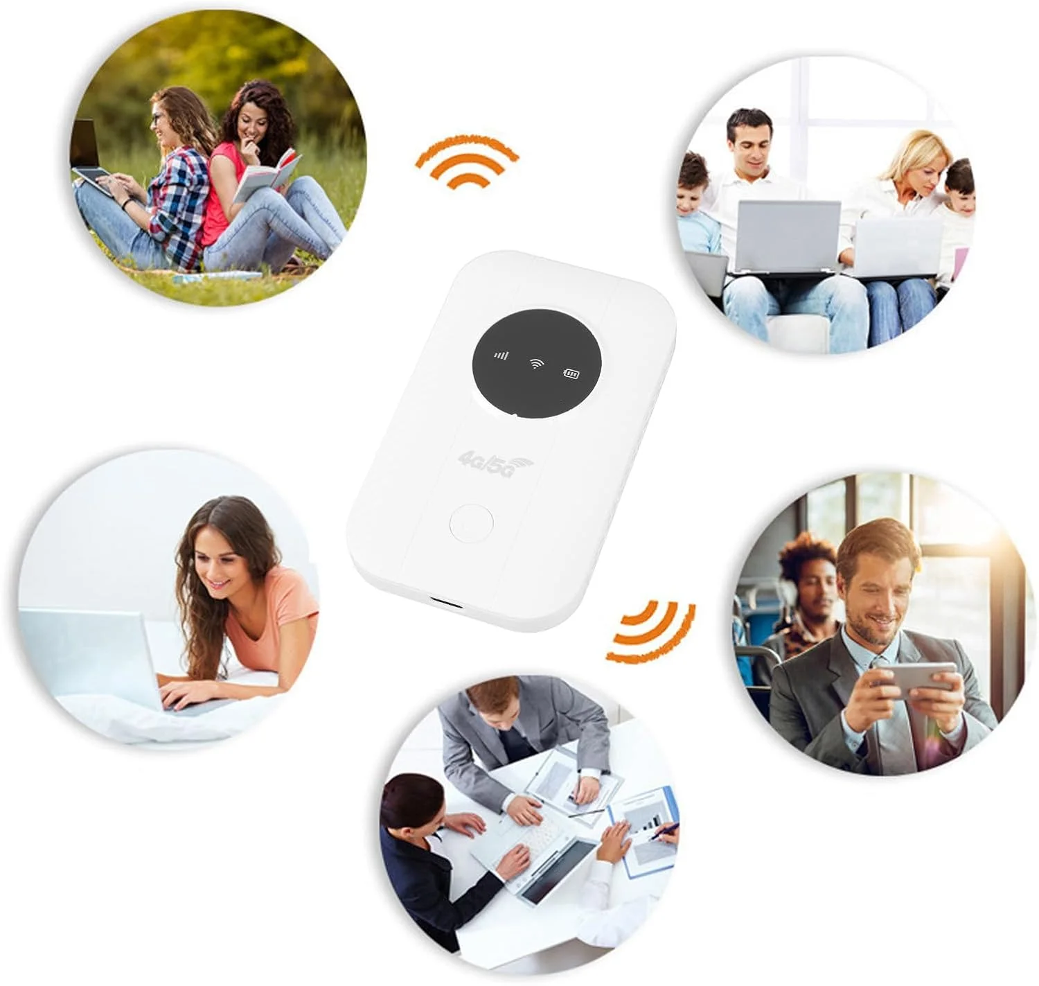 روتر قابل حمل 4G 5G، هات اسپات موبایل وای فای 300 مگابیت بر ثانیه با اسلات سیم کارت، اتصال تا 10 دستگاه برای سفر کاری و تفریحی