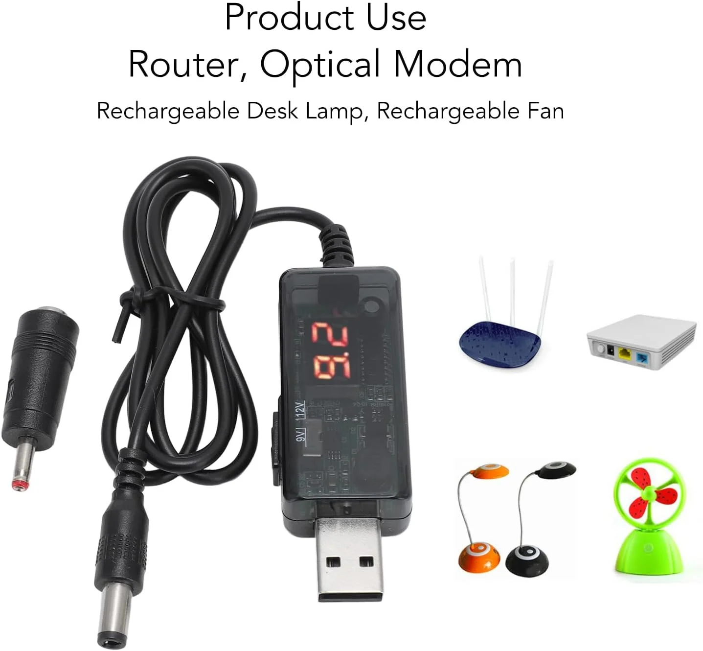 کابل تقویت کننده روتر پاوربانک Annadue، کابل تقویت کننده USB به DC 5 ولت به 9 ولت/12 ولت، کابل تقویت کننده روتر منبع تغذیه USB برای روتر مودم نوری کابل تقویت کننده روتر پاوربانک Annadue، کابل تقویت کننده USB به DC 5 ولت به 9 ولت/12 ولت، کابل تقویت کننده روتر منبع تغذیه USB برای روتر مودم نوری
