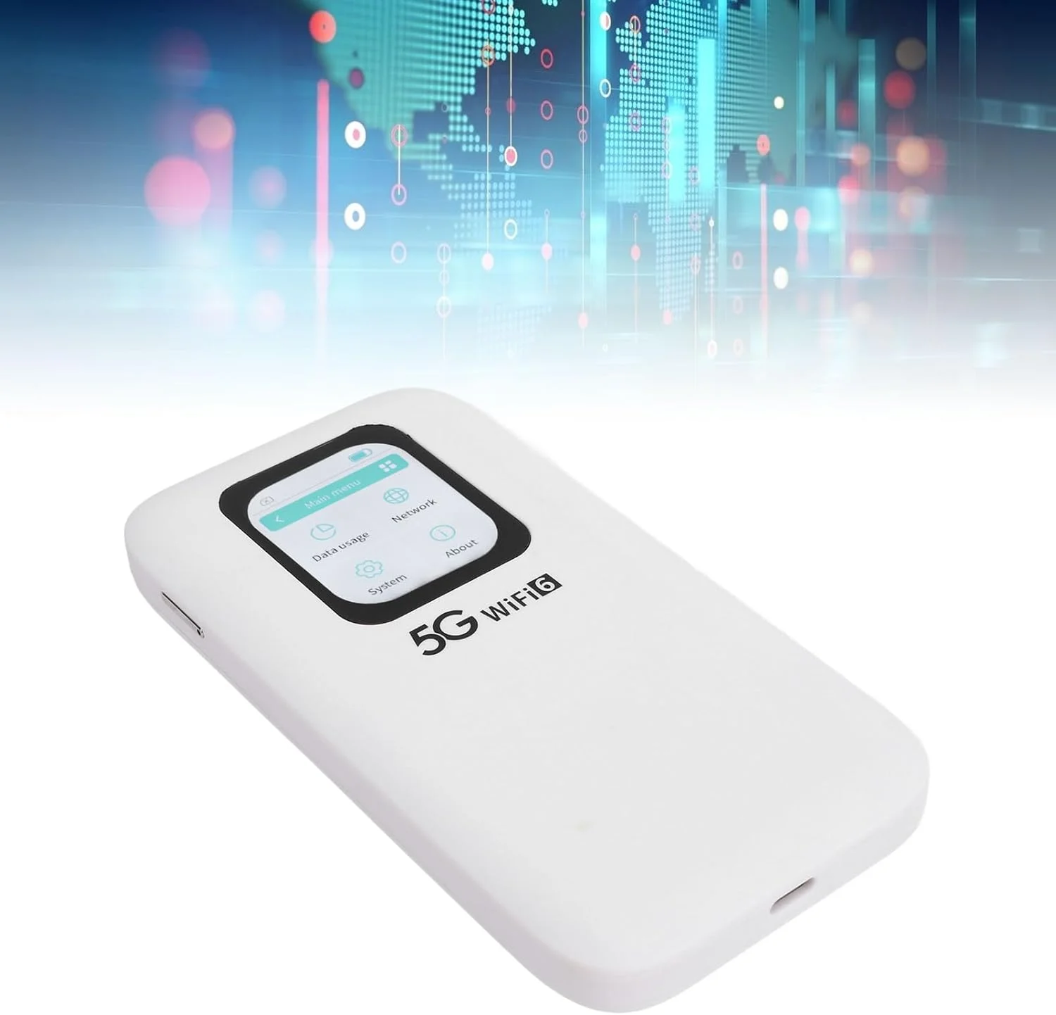 روتر وای فای 6 قابل حمل 5G - نانو سیم کارت، صفحه لمسی، طراحی IP67، پشتیبانی از 16 دستگاه، سرعت بالا و اتصال مداوم در طول روز روتر وای فای 6 قابل حمل 5G - نانو سیم کارت، صفحه لمسی، طراحی IP67، پشتیبانی از 16 دستگاه، سرعت بالا و اتصال مداوم در طول روز