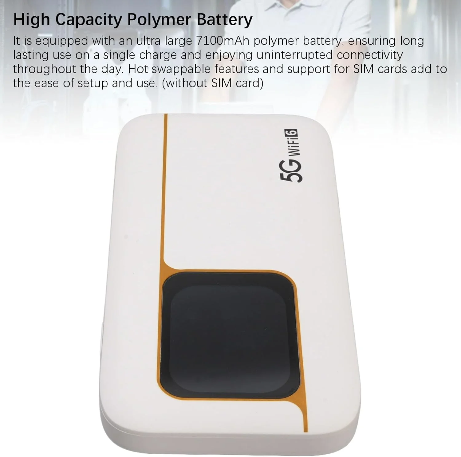 Bewinner نقطه اتصال همراه 5G، دستگاه WiFi قابل حمل با اسلات سیم کارت، ضد آب IP67 با باتری 7100mAh، روتر WiFi 6 برای مسافرت و خانه، پشتیبانی از 16 دستگاه، صفحه نمایش لمسی 2.01 اینچی Bewinner نقطه اتصال همراه 5G، دستگاه WiFi قابل حمل با اسلات سیم کارت، ضد آب IP67 با باتری 7100mAh، روتر WiFi 6 برای مسافرت و خانه، پشتیبانی از 16 دستگاه، صفحه نمایش لمسی 2.01 اینچی