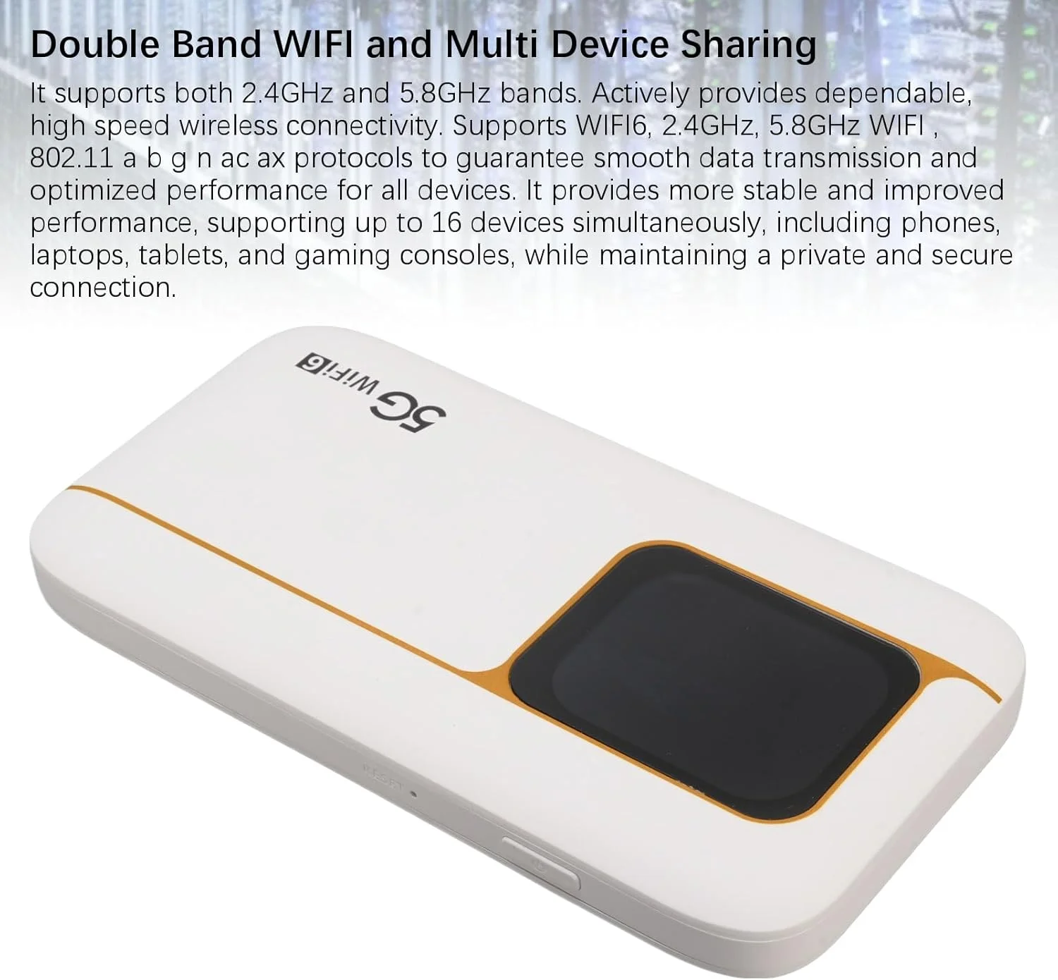 Bewinner نقطه اتصال همراه 5G، دستگاه WiFi قابل حمل با اسلات سیم کارت، ضد آب IP67 با باتری 7100mAh، روتر WiFi 6 برای مسافرت و خانه، پشتیبانی از 16 دستگاه، صفحه نمایش لمسی 2.01 اینچی Bewinner نقطه اتصال همراه 5G، دستگاه WiFi قابل حمل با اسلات سیم کارت، ضد آب IP67 با باتری 7100mAh، روتر WiFi 6 برای مسافرت و خانه، پشتیبانی از 16 دستگاه، صفحه نمایش لمسی 2.01 اینچی