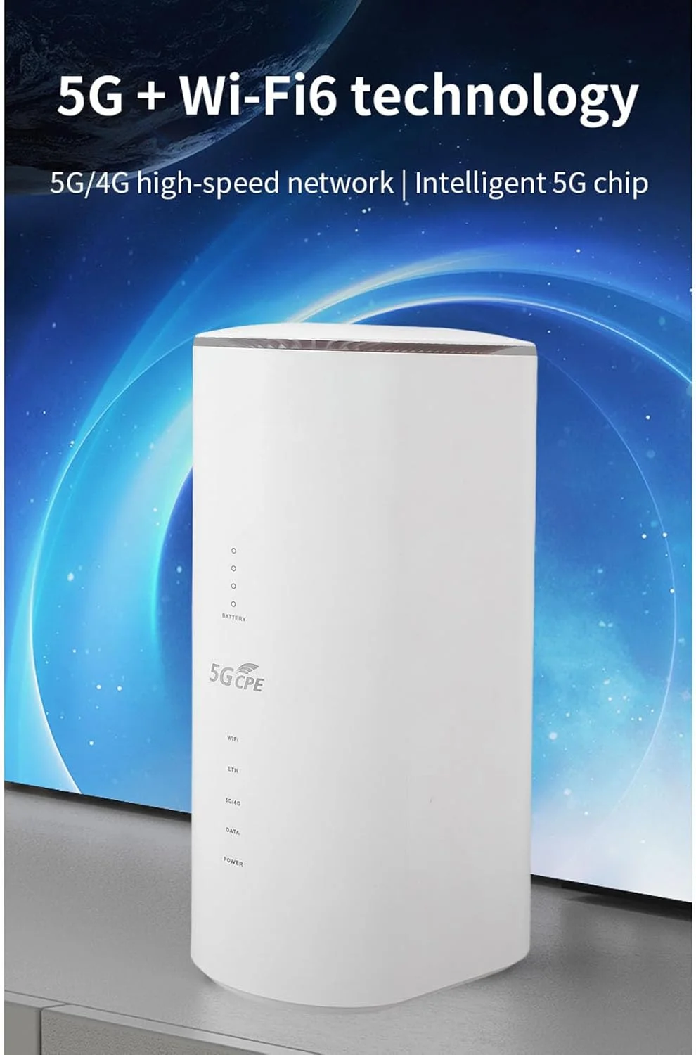 روتر 5G CPE Bewinner با اسلات سیم کارت، وای فای 6 دو بانده 1201 مگابیت بر ثانیه، 8 آنتن جهت دار 4x4 MIMO برای خانه، RV، کسب و کار، هات اسپات موبایل 32 دستگاه، سرعت گیگابیتی (پریز UK)