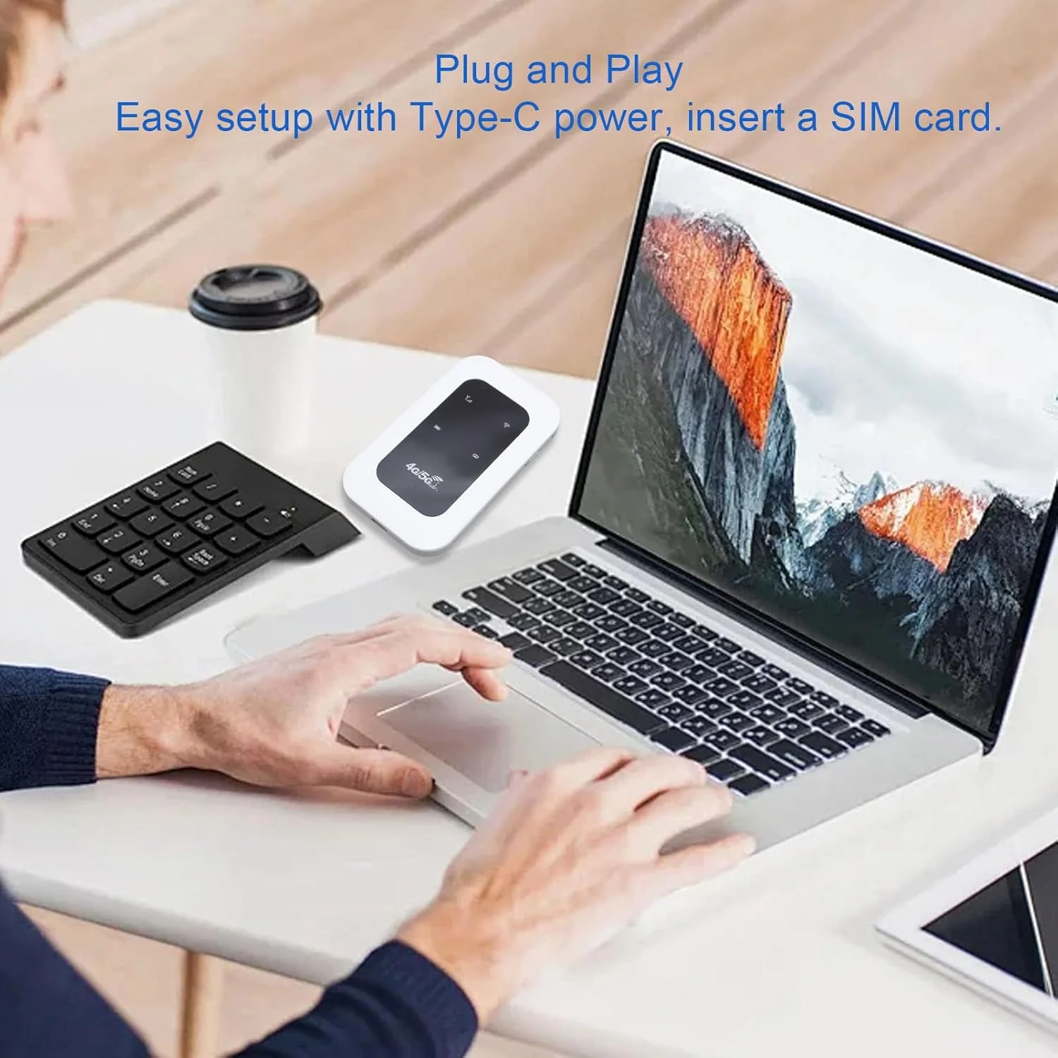 هات اسپات وای فای قابل حمل 4G 5G با اسلات سیم کارت، روتر LTE 300 مگابیت بر ثانیه برای مسافرت، کمپر، موتور هوم، پشتیبانی از 10 دستگاه، پلاگ اند پلی، باتری داخلی 2100 میلی آمپر ساعتی