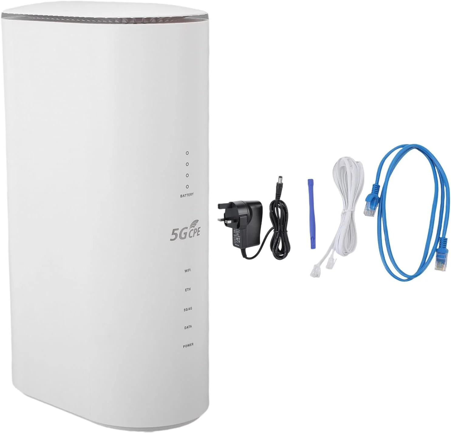 روتر 5G CPE Bewinner با اسلات سیم کارت، وای فای 6 دو بانده 1201 مگابیت بر ثانیه، 8 آنتن جهت دار 4x4 MIMO برای خانه، RV، کسب و کار، هات اسپات موبایل 32 دستگاه، سرعت گیگابیتی (پریز UK)