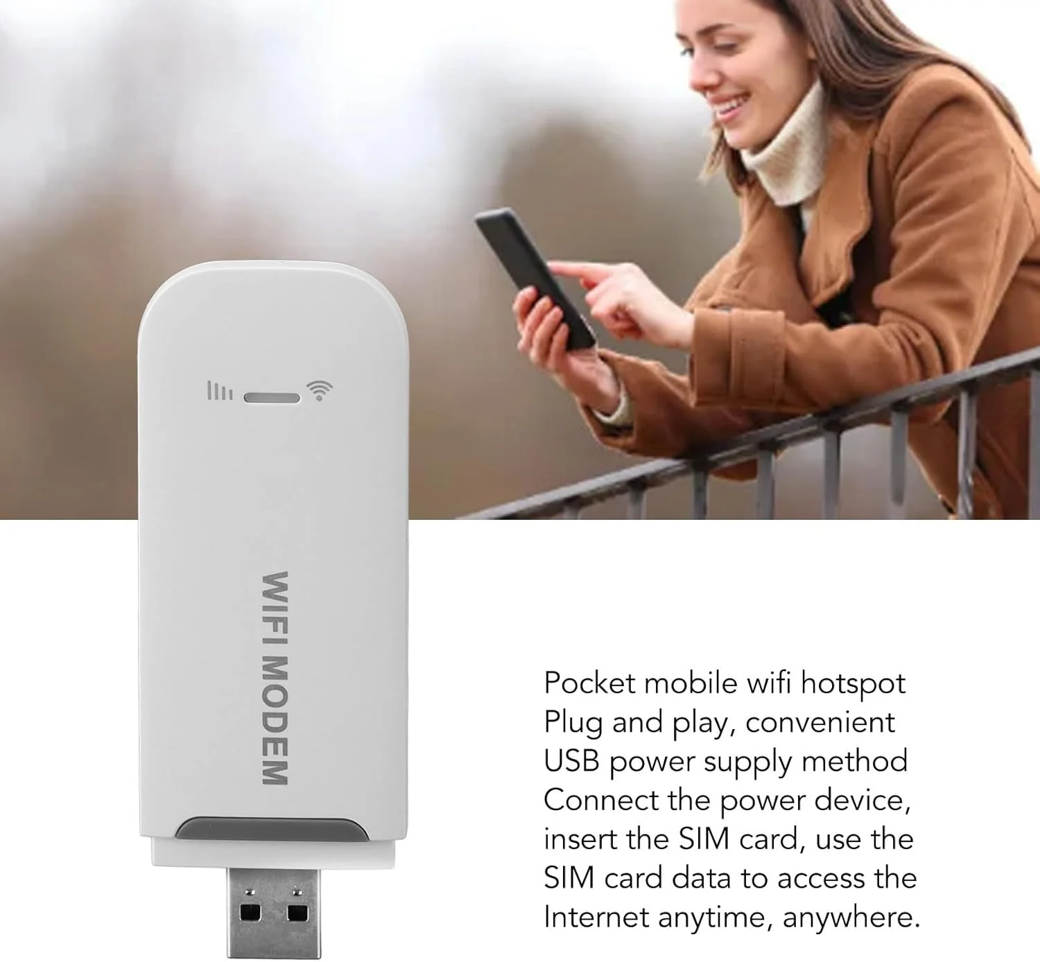 مودم وای فای USB 4G LTE، روتر 4G قابل حمل با اسلات سیم کارت، هات اسپات موبایل در اندازه جیبی، رمزگذاری وای فای WPA-WPA2، هات اسپات مسافرتی آنلاک شده با پشتیبانی از 10 کاربر مودم وای فای USB 4G LTE، روتر 4G قابل حمل با اسلات سیم کارت، هات اسپات موبایل در اندازه جیبی، رمزگذاری وای فای WPA-WPA2، هات اسپات مسافرتی آنلاک شده با پشتیبانی از 10 کاربر