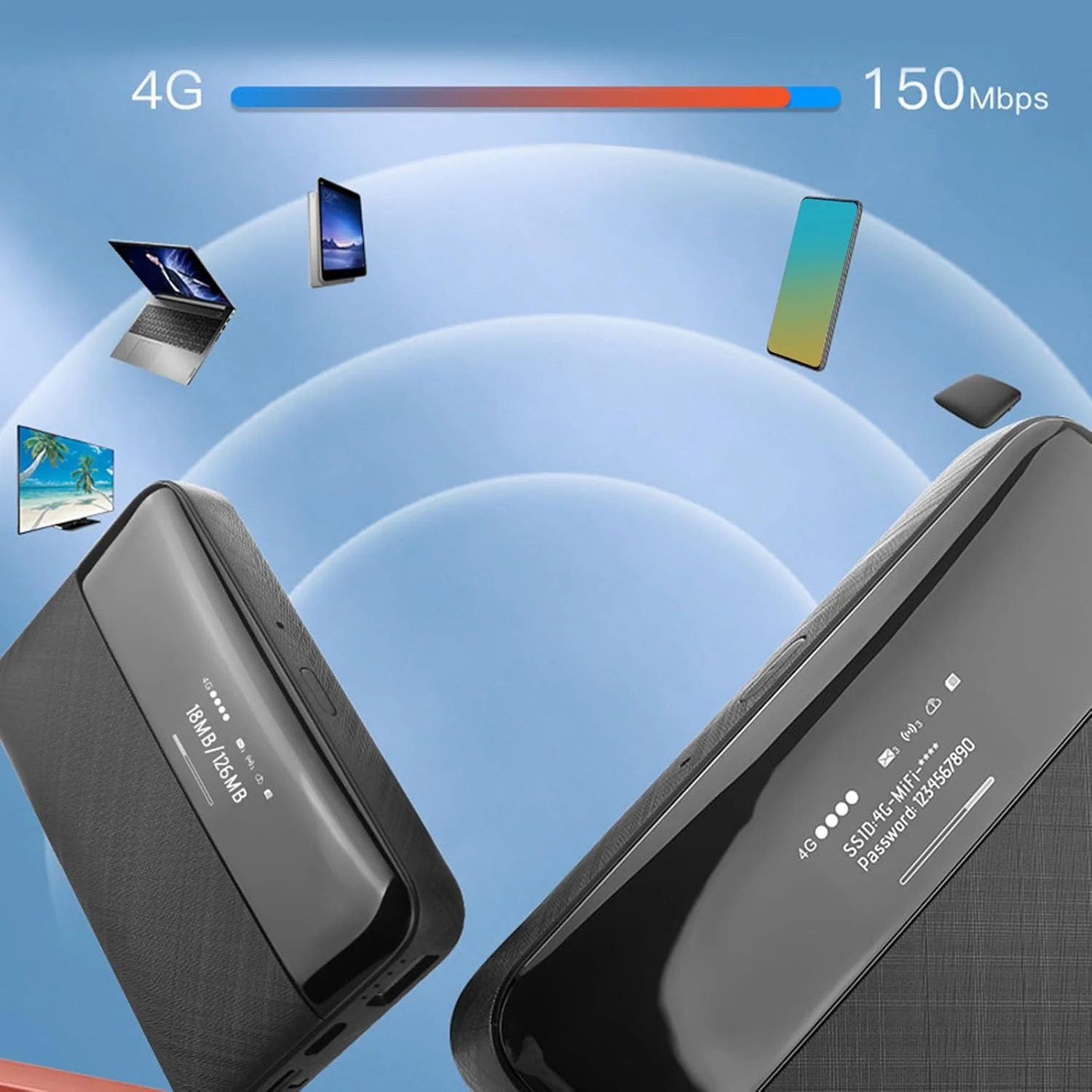 Bewinner 4G LTE WiFi هات اسپات موبایل برای مسافرت، روتر وای فای قابل حمل 300 مگابیت بر ثانیه با اسلات سیم کارت، وای فای جیبی با باتری 6000 میلی آمپر ساعتی، پشتیبانی تا 10 دستگاه وای فای Bewinner 4G LTE WiFi هات اسپات موبایل برای مسافرت، روتر وای فای قابل حمل 300 مگابیت بر ثانیه با اسلات سیم کارت، وای فای جیبی با باتری 6000 میلی آمپر ساعتی، پشتیبانی تا 10 دستگاه وای فای