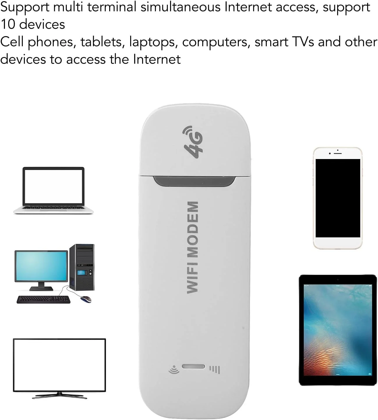 مودم وای فای USB 4G LTE، روتر 4G قابل حمل با اسلات سیم کارت، هات اسپات موبایل در اندازه جیبی، رمزگذاری وای فای WPA-WPA2، هات اسپات مسافرتی آنلاک شده با پشتیبانی از 10 کاربر مودم وای فای USB 4G LTE، روتر 4G قابل حمل با اسلات سیم کارت، هات اسپات موبایل در اندازه جیبی، رمزگذاری وای فای WPA-WPA2، هات اسپات مسافرتی آنلاک شده با پشتیبانی از 10 کاربر