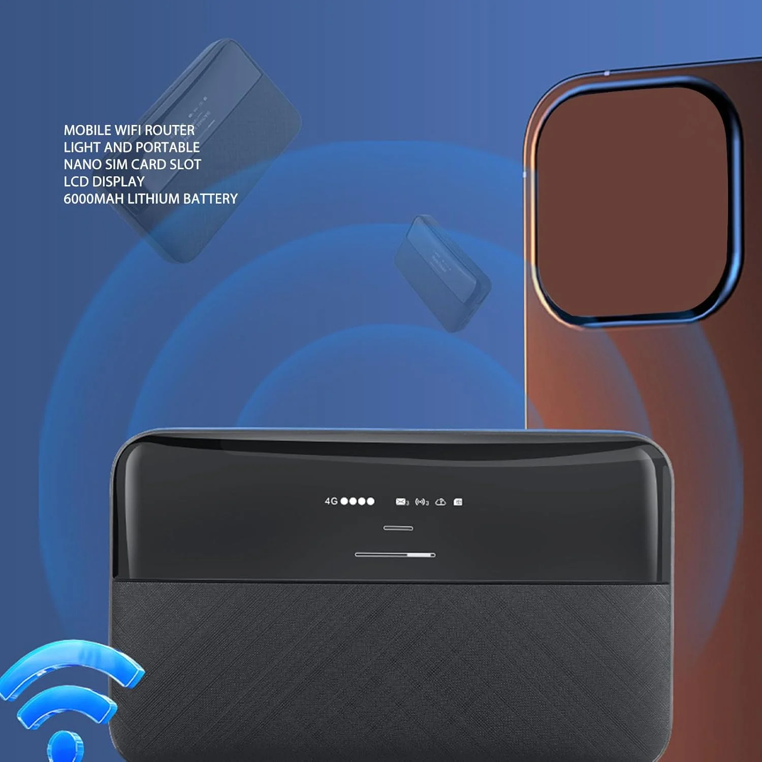 Bewinner 4G LTE WiFi هات اسپات موبایل برای مسافرت، روتر وای فای قابل حمل 300 مگابیت بر ثانیه با اسلات سیم کارت، وای فای جیبی با باتری 6000 میلی آمپر ساعتی، پشتیبانی تا 10 دستگاه وای فای Bewinner 4G LTE WiFi هات اسپات موبایل برای مسافرت، روتر وای فای قابل حمل 300 مگابیت بر ثانیه با اسلات سیم کارت، وای فای جیبی با باتری 6000 میلی آمپر ساعتی، پشتیبانی تا 10 دستگاه وای فای