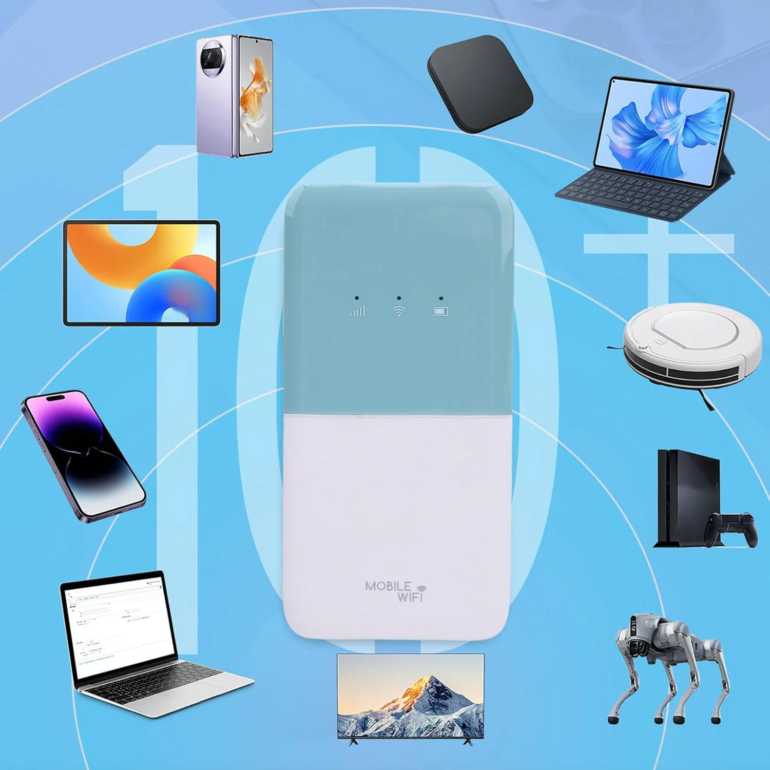 روتر هات اسپات موبایل 4G LTE Bewinner، وای فای قابل حمل با سرعت بالا 300 مگابیت بر ثانیه برای مسافرت، دو سیم کارت، اتصال 10 دستگاه، عمر باتری طولانی، سازگاری جهانی (سفید سبز) روتر هات اسپات موبایل 4G LTE Bewinner، وای فای قابل حمل با سرعت بالا 300 مگابیت بر ثانیه برای مسافرت، دو سیم کارت، اتصال 10 دستگاه، عمر باتری طولانی، سازگاری جهانی (سفید سبز)