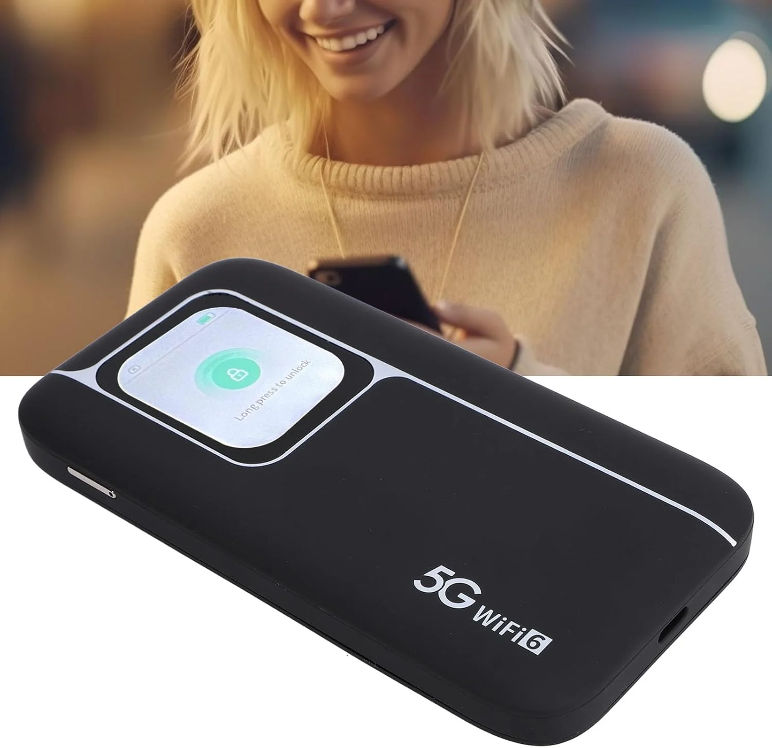 مودم روتر بیسیم 5G Bewinner، هاتاسپات موبایل وایفای 6 قابل حمل 5G، دستگاه وایفای قابل حمل برای مسافرت، دستگاه هاتاسپات موبایل فوقالعاده پرسرعت با اسلات سیمکارت، پشتیبانی از 16 دستگاه، 7100mAh مودم روتر بیسیم 5G Bewinner، هاتاسپات موبایل وایفای 6 قابل حمل 5G، دستگاه وایفای قابل حمل برای مسافرت، دستگاه هاتاسپات موبایل فوقالعاده پرسرعت با اسلات سیمکارت، پشتیبانی از 16 دستگاه، 7100mAh