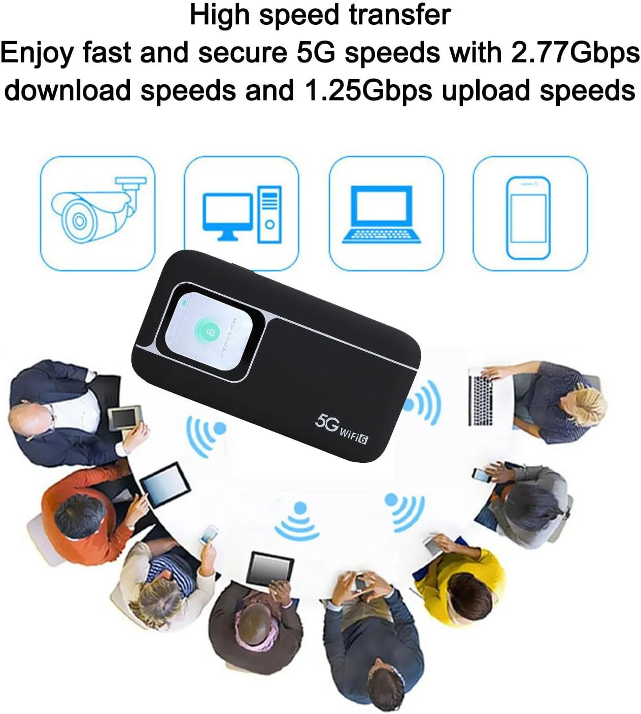 مودم روتر بیسیم 5G Bewinner، هاتاسپات موبایل وایفای 6 قابل حمل 5G، دستگاه وایفای قابل حمل برای مسافرت، دستگاه هاتاسپات موبایل فوقالعاده پرسرعت با اسلات سیمکارت، پشتیبانی از 16 دستگاه، 7100mAh مودم روتر بیسیم 5G Bewinner، هاتاسپات موبایل وایفای 6 قابل حمل 5G، دستگاه وایفای قابل حمل برای مسافرت، دستگاه هاتاسپات موبایل فوقالعاده پرسرعت با اسلات سیمکارت، پشتیبانی از 16 دستگاه، 7100mAh