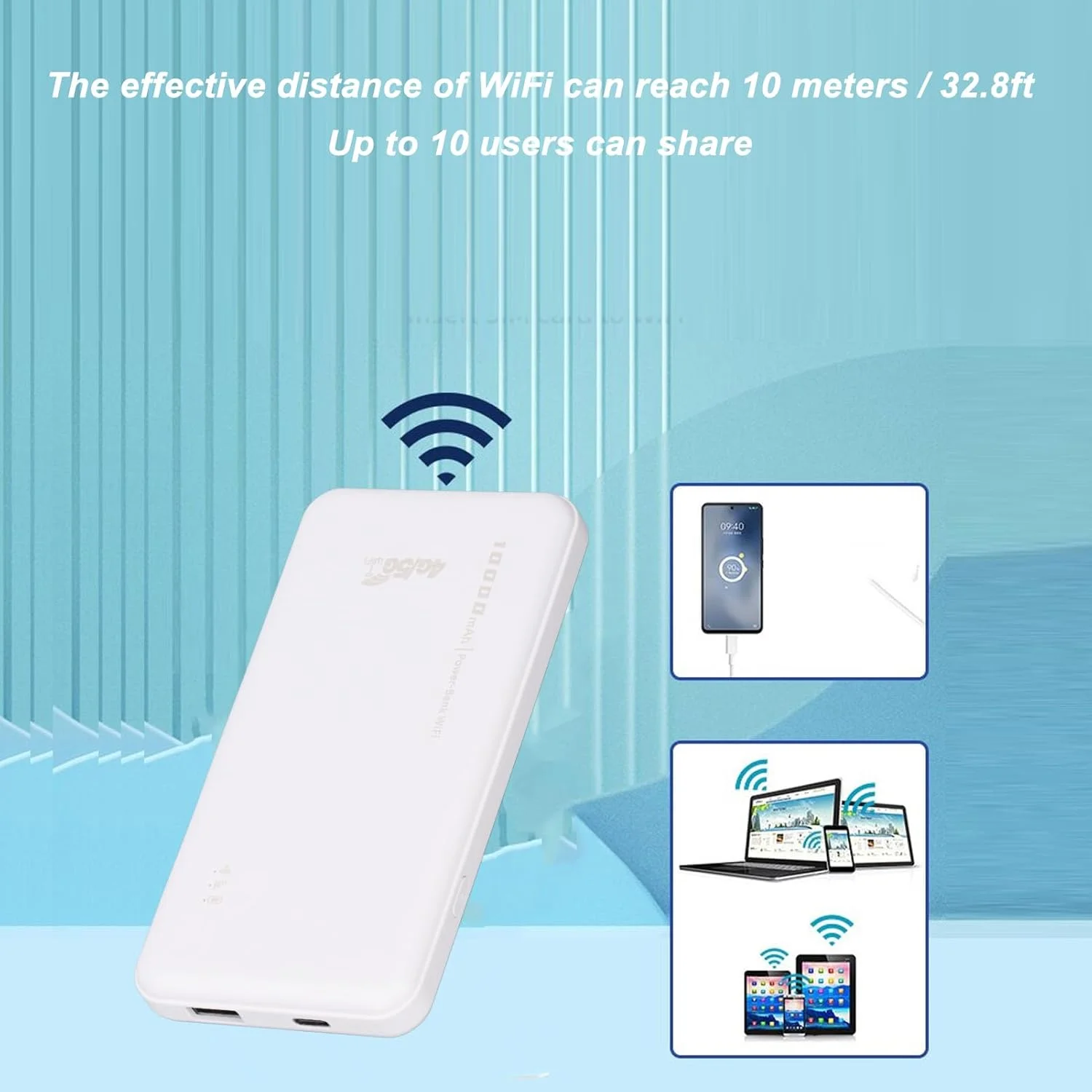 روتر هات اسپات وای فای 4G سریع با اسلات سیم کارت، باتری 10000 میلی آمپر ساعتی، LTE CAT4، پشتیبانی از باند پهن، عمر باتری ارتقا یافته، استفاده آسان، برای مسافرت، خانه، کار روتر هات اسپات وای فای 4G سریع با اسلات سیم کارت، باتری 10000 میلی آمپر ساعتی، LTE CAT4، پشتیبانی از باند پهن، عمر باتری ارتقا یافته، استفاده آسان، برای مسافرت، خانه، کار