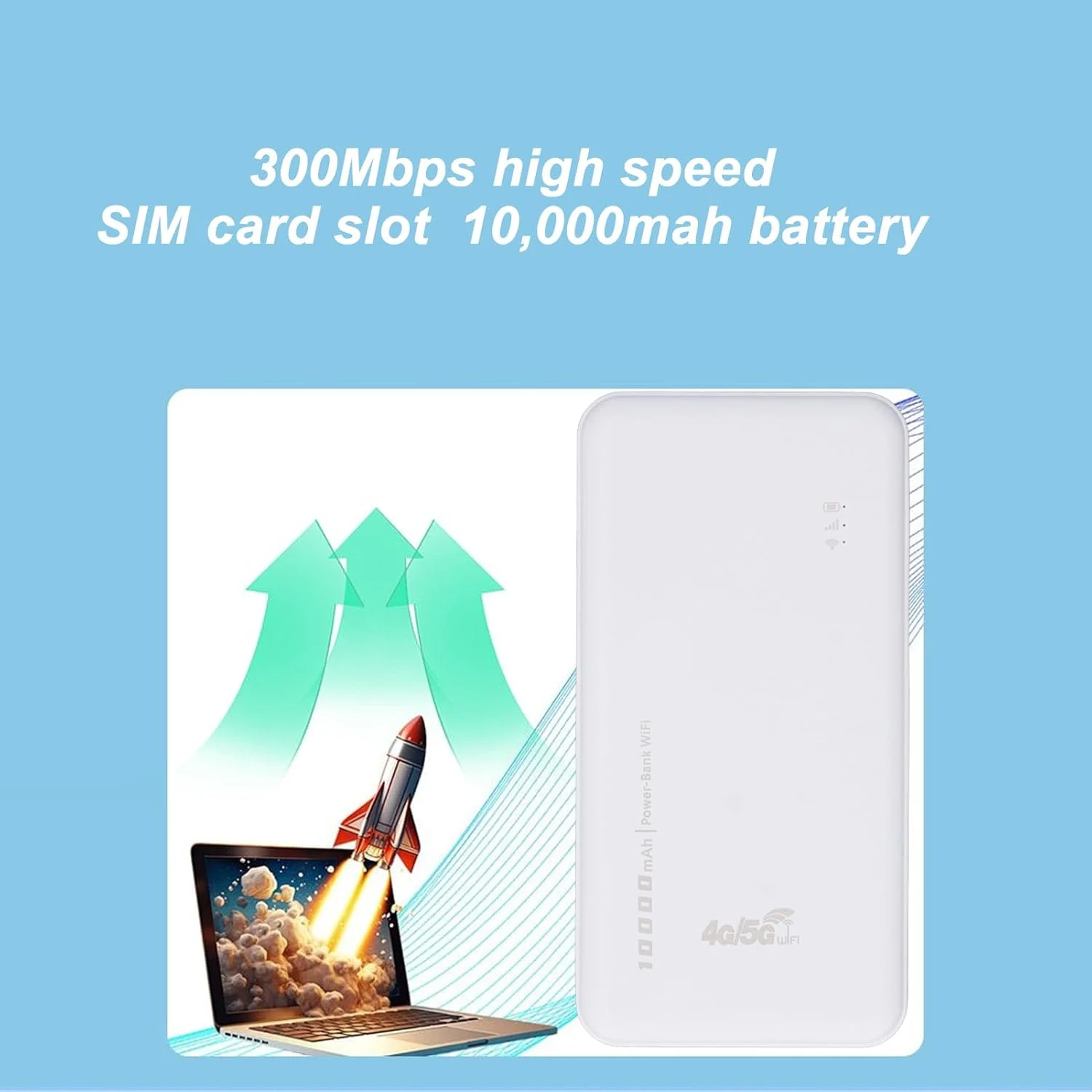 روتر هات اسپات وای فای 4G سریع با اسلات سیم کارت، باتری 10000 میلی آمپر ساعتی، LTE CAT4، پشتیبانی از باند پهن، عمر باتری ارتقا یافته، استفاده آسان، برای مسافرت، خانه، کار روتر هات اسپات وای فای 4G سریع با اسلات سیم کارت، باتری 10000 میلی آمپر ساعتی، LTE CAT4، پشتیبانی از باند پهن، عمر باتری ارتقا یافته، استفاده آسان، برای مسافرت، خانه، کار