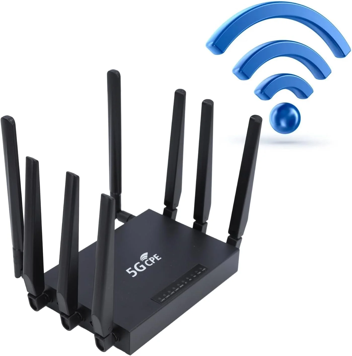 روتر وای فای 5G Bewinner با اسلات سیم کارت، مودم 5G بی سیم روتر CPE با سرعت 1000 مگابیت بر ثانیه، روتر وای فای 6 شبکه - دو بانده 2.4G+5.8G، 8 آنتن، برای خاورمیانه آسیا