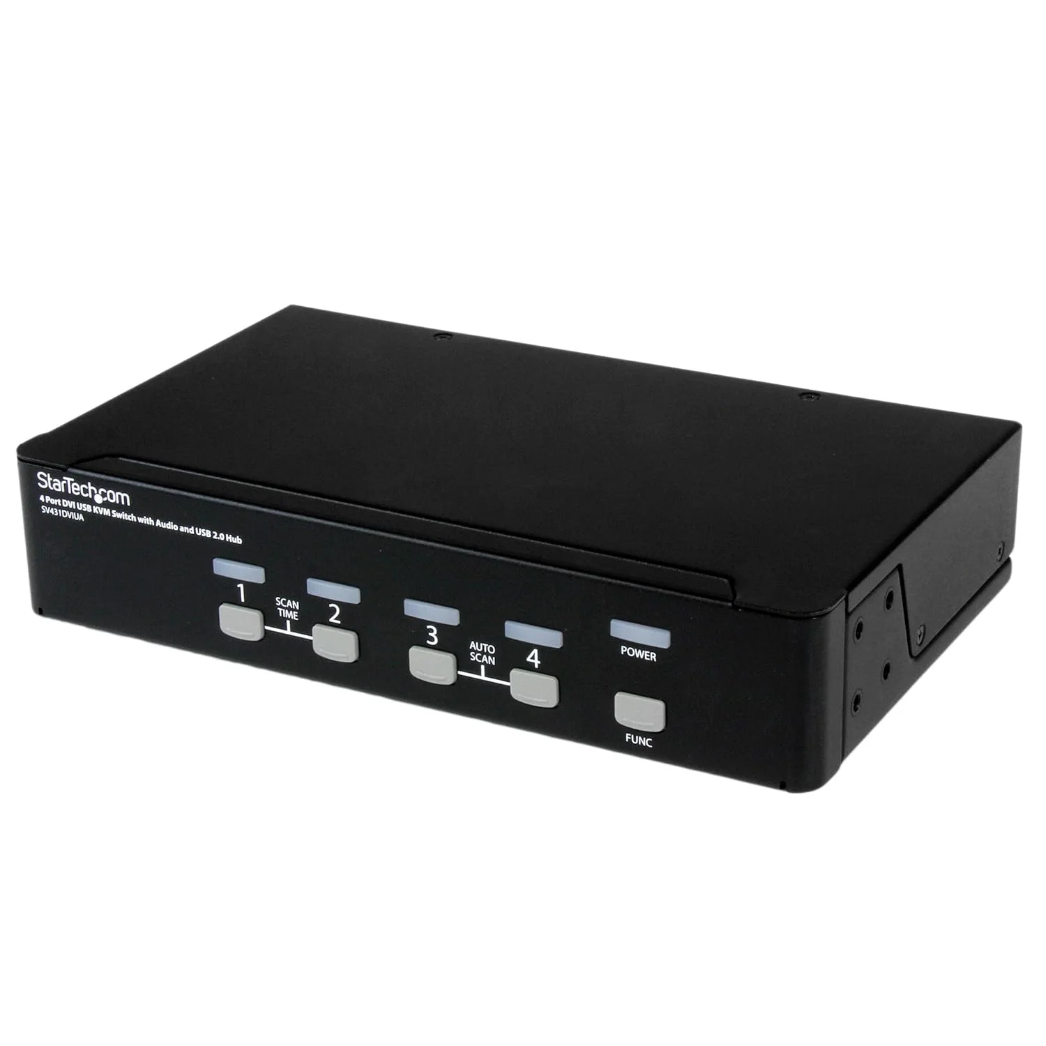 سوئیچ KVM چهار پورت StarTech.com برای کامپیوترهای DVI - سوئیچ KVM رک مونت 1U با صدا - سوئیچ KVM DVI - 2 پورت - 1U، TAA (SV431DVIUA)