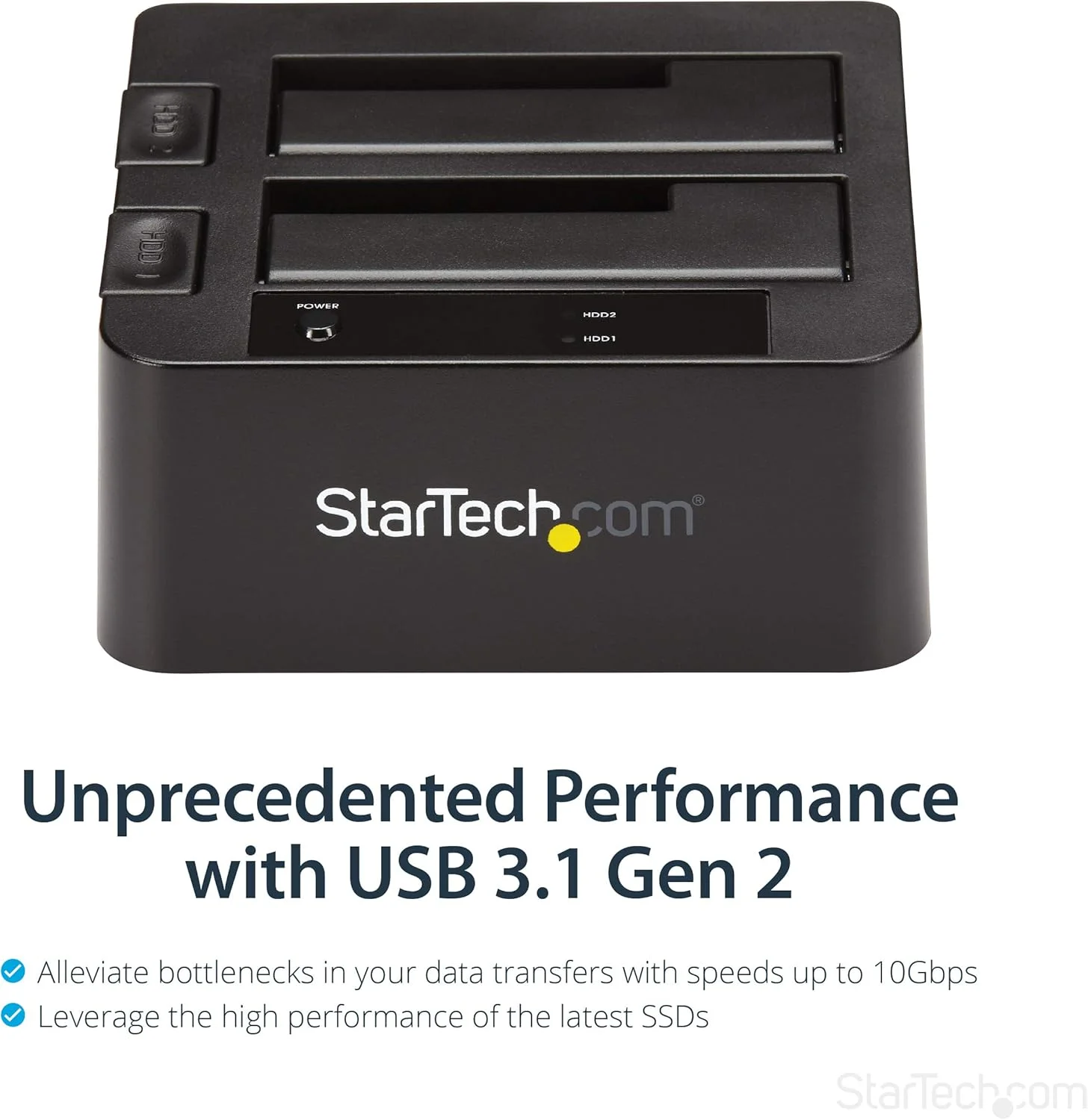 داک استیشن هارد درایو دوگانه StarTech.com USB 3.1 به SATA، USB 3.1 (10 گیگابیت بر ثانیه)، اکسترنال 2.5/3.5 اینچی SATA I/II/III، داک استیشن SSD/HDD، محفظه هارد درایو با قابلیت تعویض سریع، بارگذاری از بالا (SDOCK2U313) داک استیشن هارد درایو دوگانه StarTech.com USB 3.1 به SATA، USB 3.1 (10 گیگابیت بر ثانیه)، اکسترنال 2.5/3.5 اینچی SATA I/II/III، داک استیشن SSD/HDD، محفظه هارد درایو با قابلیت تعویض سریع، بارگذاری از بالا (SDOCK2U313)