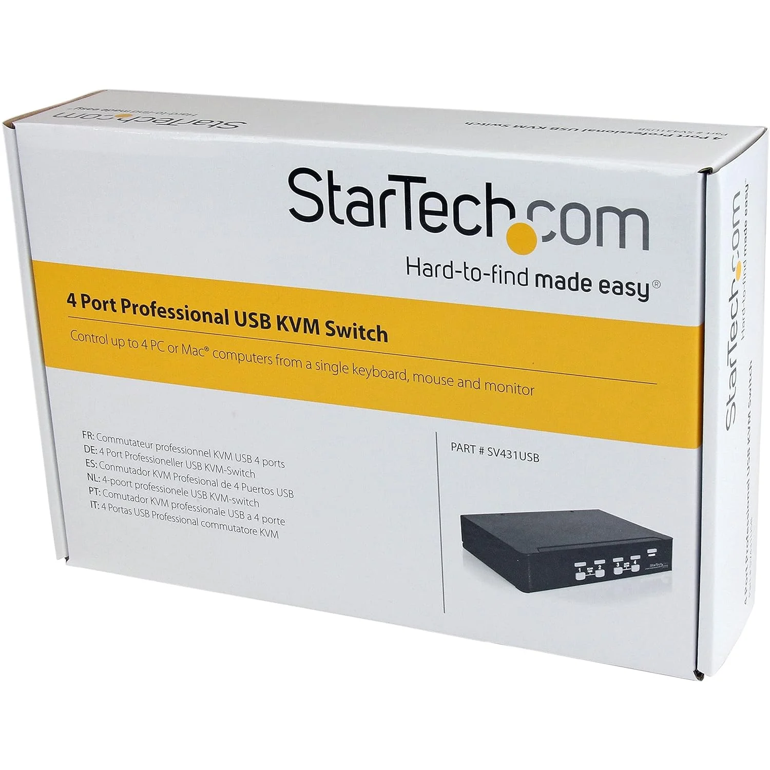 سوئیچ KVM چهار پورت VGA USB حرفه ای StarTech.com با هاب - سوئیچ KVM قابل نصب در رک 1U (SV431USB) سوئیچ KVM چهار پورت VGA USB حرفه ای StarTech.com با هاب - سوئیچ KVM قابل نصب در رک 1U (SV431USB)