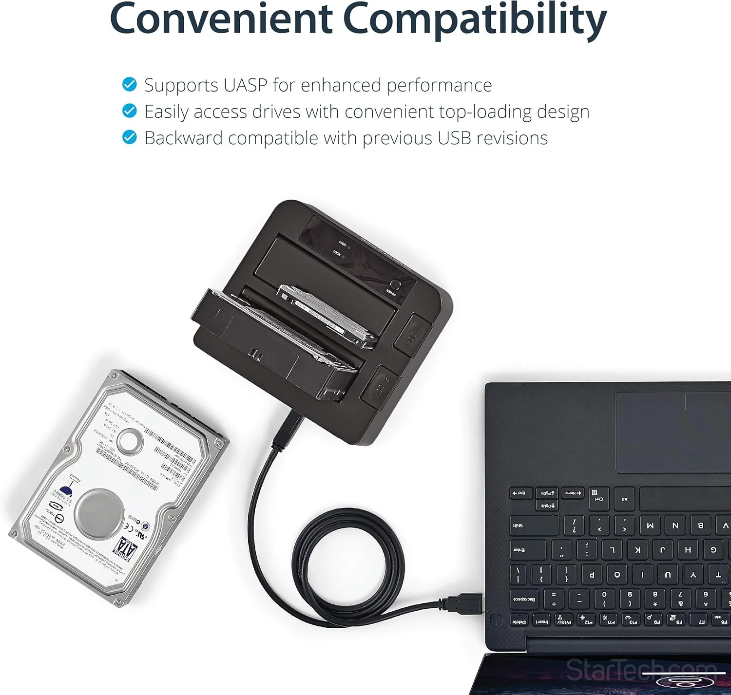 داک استیشن هارد درایو دوگانه StarTech.com USB 3.1 به SATA، USB 3.1 (10 گیگابیت بر ثانیه)، اکسترنال 2.5/3.5 اینچی SATA I/II/III، داک استیشن SSD/HDD، محفظه هارد درایو با قابلیت تعویض سریع، بارگذاری از بالا (SDOCK2U313) داک استیشن هارد درایو دوگانه StarTech.com USB 3.1 به SATA، USB 3.1 (10 گیگابیت بر ثانیه)، اکسترنال 2.5/3.5 اینچی SATA I/II/III، داک استیشن SSD/HDD، محفظه هارد درایو با قابلیت تعویض سریع، بارگذاری از بالا (SDOCK2U313)