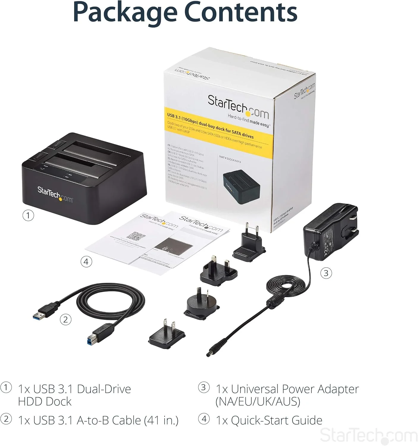 داک استیشن هارد درایو دوگانه StarTech.com USB 3.1 به SATA، USB 3.1 (10 گیگابیت بر ثانیه)، اکسترنال 2.5/3.5 اینچی SATA I/II/III، داک استیشن SSD/HDD، محفظه هارد درایو با قابلیت تعویض سریع، بارگذاری از بالا (SDOCK2U313) داک استیشن هارد درایو دوگانه StarTech.com USB 3.1 به SATA، USB 3.1 (10 گیگابیت بر ثانیه)، اکسترنال 2.5/3.5 اینچی SATA I/II/III، داک استیشن SSD/HDD، محفظه هارد درایو با قابلیت تعویض سریع، بارگذاری از بالا (SDOCK2U313)