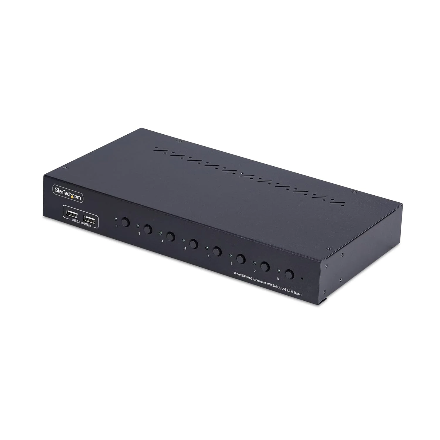 سوئیچ KVM دیسپلی پورت 8 پورت StarTech.com با کیت نصب رک 1U، 4K 60Hz DP 1.2، سوئیچینگ دکمه ای/کلید میانبر، سازگار با TAA