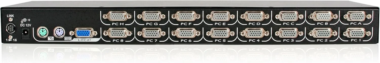 ماژول KVM شانزده پورت StarTech.com برای کنسول های LCD رک مونت با کنسول PS/2 و VGA اضافی (CAB1631HD)
