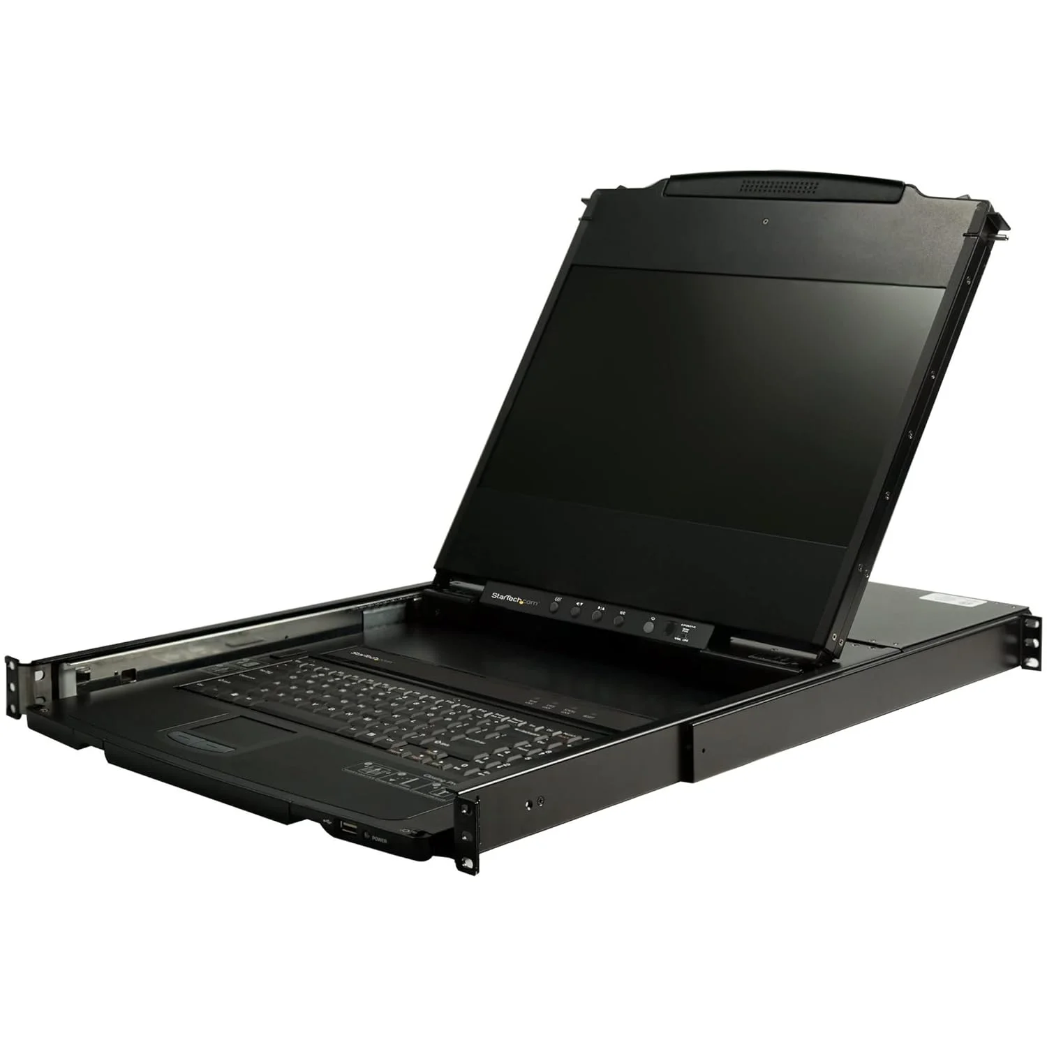 کنسول KVM رک مونت دو ریل StarTech.com HD 1080p - KVM تک پورت DVI/VGA با مانیتور LCD 17 اینچی برای رک سرور - کشوی KVM LCD 1U با تمام امکانات به همراه کابل - پشتیبانی از USB - MTBF 44230 (RKCOND17HD)