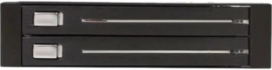 بک پلین موبایل رک SATA با قابلیت تعویض سریع StarTech.com با دو درایو 2.5 اینچی - محفظه موبایل رک SATA دوگانه برای هارد دیسک 3.5 اینچی (HSB220SAT25B)، مشکی