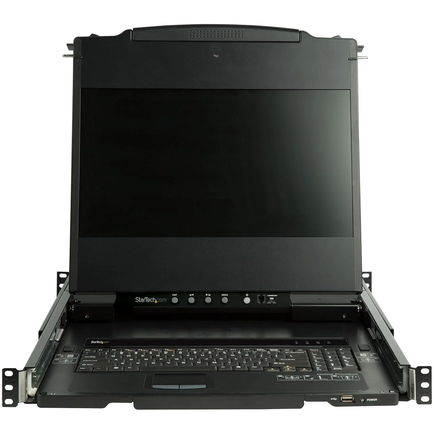 کنسول KVM رک مونت دو ریل StarTech.com HD 1080p - KVM تک پورت DVI/VGA با مانیتور LCD 17 اینچی برای رک سرور - کشوی KVM LCD 1U با تمام امکانات به همراه کابل - پشتیبانی از USB - MTBF 44230 (RKCOND17HD)