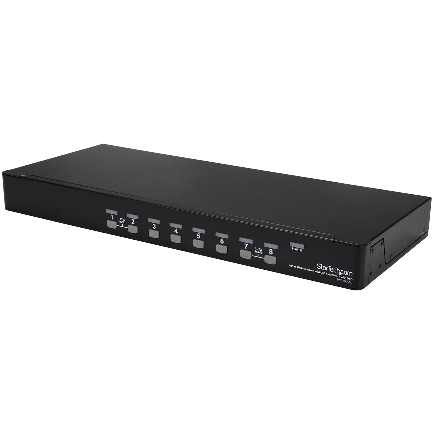 کیت سوئیچ KVM USB رک مونت 8 پورت StarTech.com با OSD و کابل - KVM رک مونت - سوئیچ KVM VGA - سوئیچ KVM 8 پورت (SV831DUSBUK)، مشکی