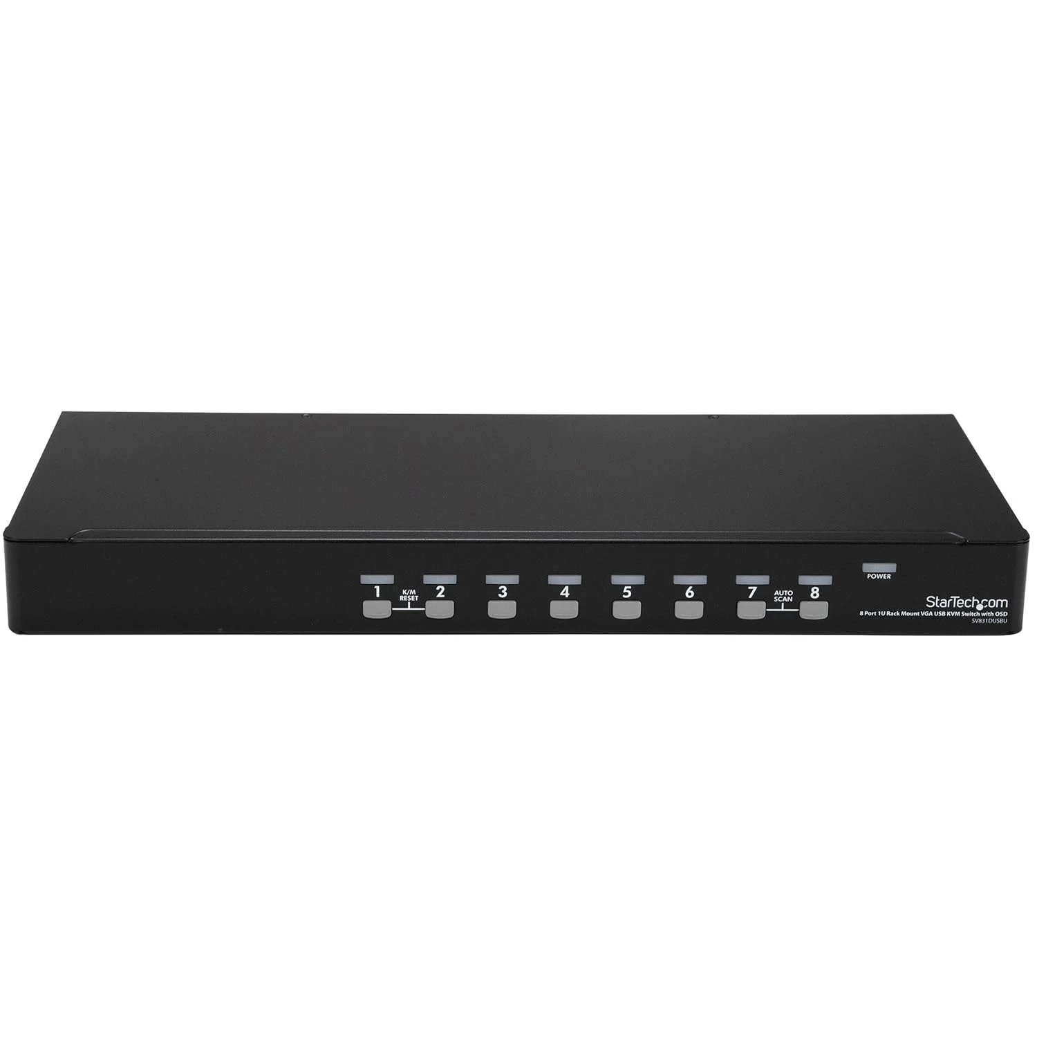 کیت سوئیچ KVM USB رک مونت 8 پورت StarTech.com با OSD و کابل - KVM رک مونت - سوئیچ KVM VGA - سوئیچ KVM 8 پورت (SV831DUSBUK)، مشکی