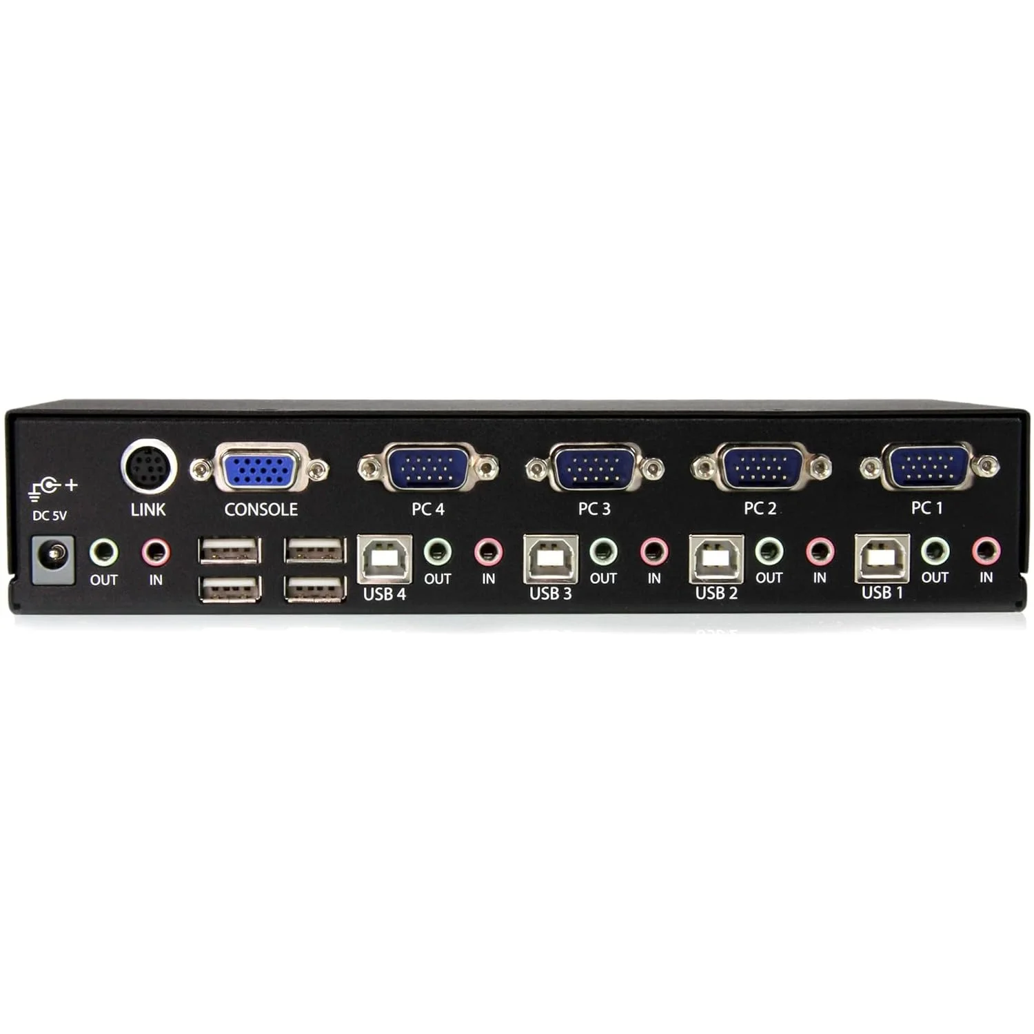 سوئیچ KVM یو اس بی 4 پورت رک مونت استار تک با صدا و هاب USB