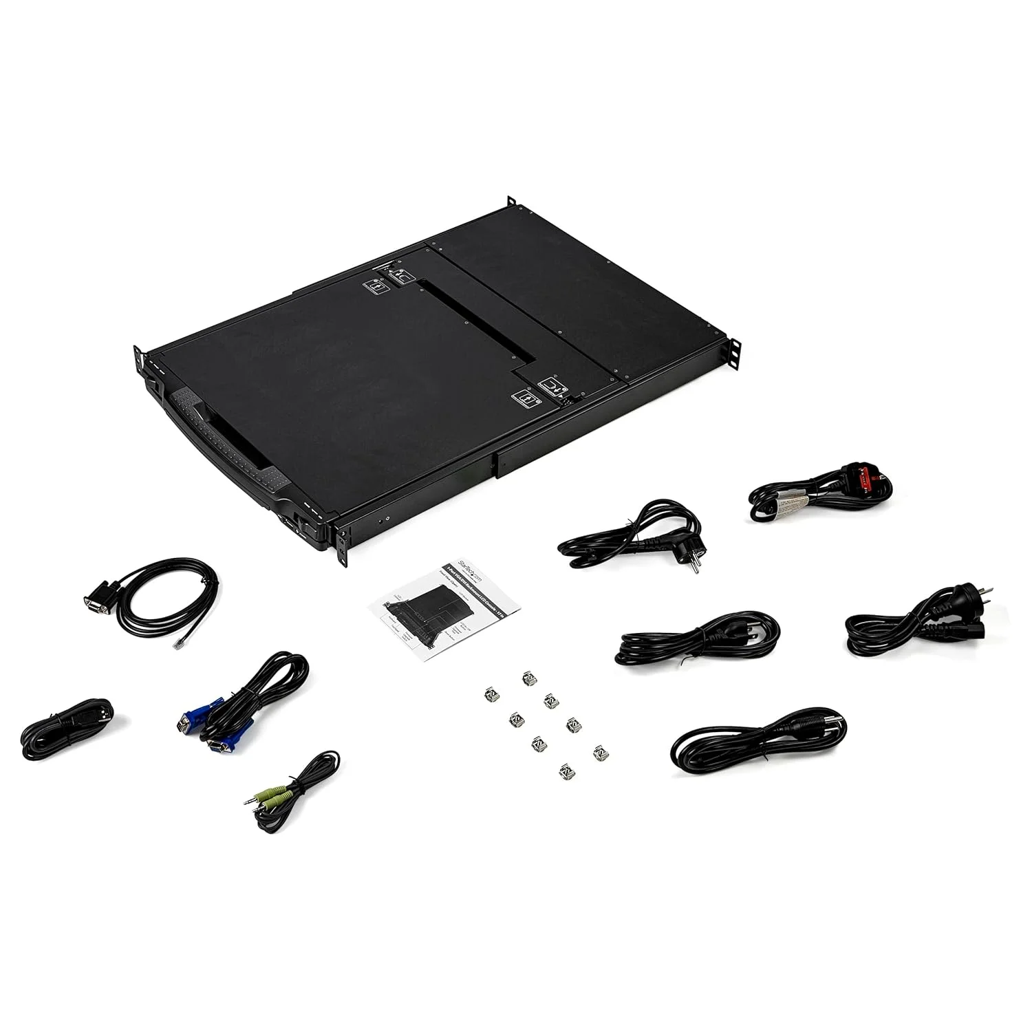 کنسول KVM رک مونت دو ریل StarTech.com HD 1080p - KVM تک پورت DVI/VGA با مانیتور LCD 17 اینچی برای رک سرور - کشوی KVM LCD 1U با تمام امکانات به همراه کابل - پشتیبانی از USB - MTBF 44230 (RKCOND17HD)