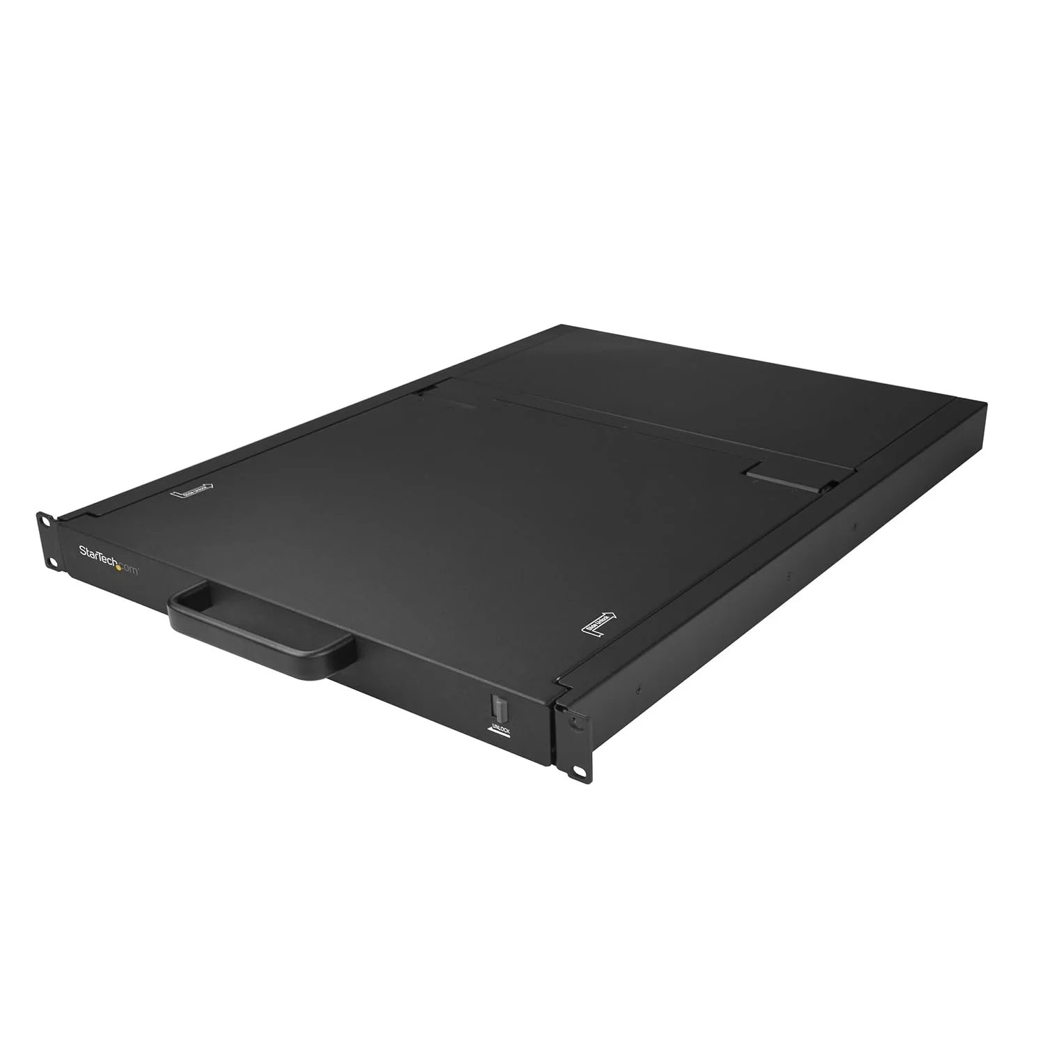 کنسول KVM رک مونت StarTech.com - پورت VGA تکی با مانیتور LCD 19 اینچی برای رک سرور - کشوی KVM LCD 1U با کابل ها و سخت افزار - پشتیبانی از USB - 50000 MTBF (RKCONS1901)