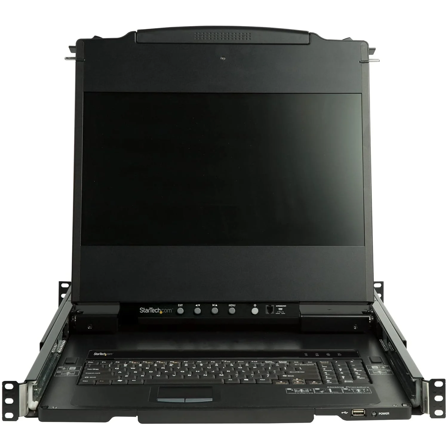 کنسول KVM رک مونت دو ریل StarTech.com HD 1080p - KVM تک پورت DVI/VGA با مانیتور LCD 17 اینچی برای رک سرور - کشوی KVM LCD 1U با تمام امکانات به همراه کابل - پشتیبانی از USB - MTBF 44230 (RKCOND17HD)