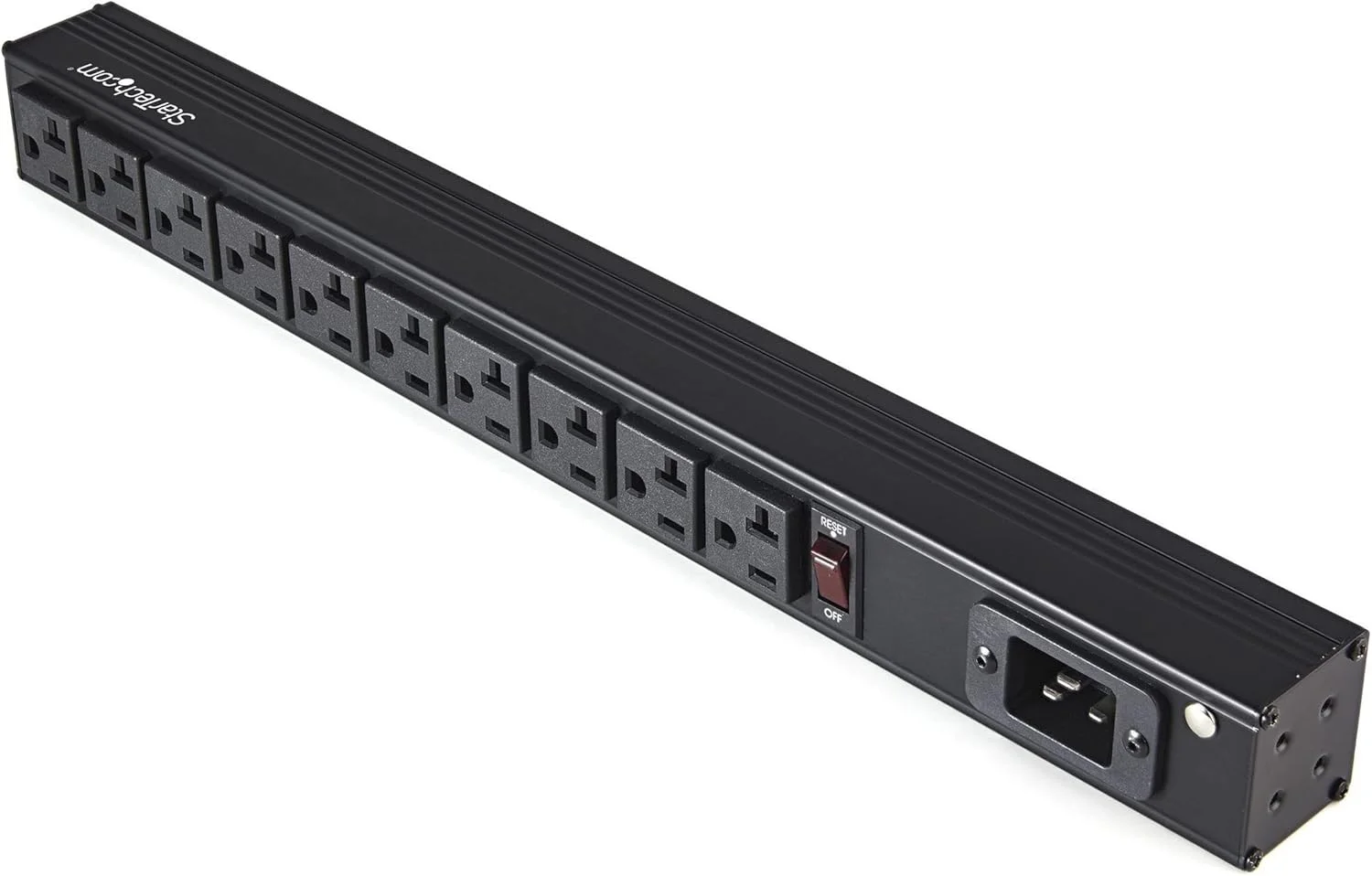 استریپ برق رک مونت 10 پورت StarTech.com، 125 ولت/16 آمپر - PDU رک مونت 1U افقی 19 اینچی - ورودی NEMA 5-20P - 10 خروجی NEMA 5-15/20R - PDU رک مونت - دارای لیست UL - سیم برق 8 فوتی (RKPW101920)
