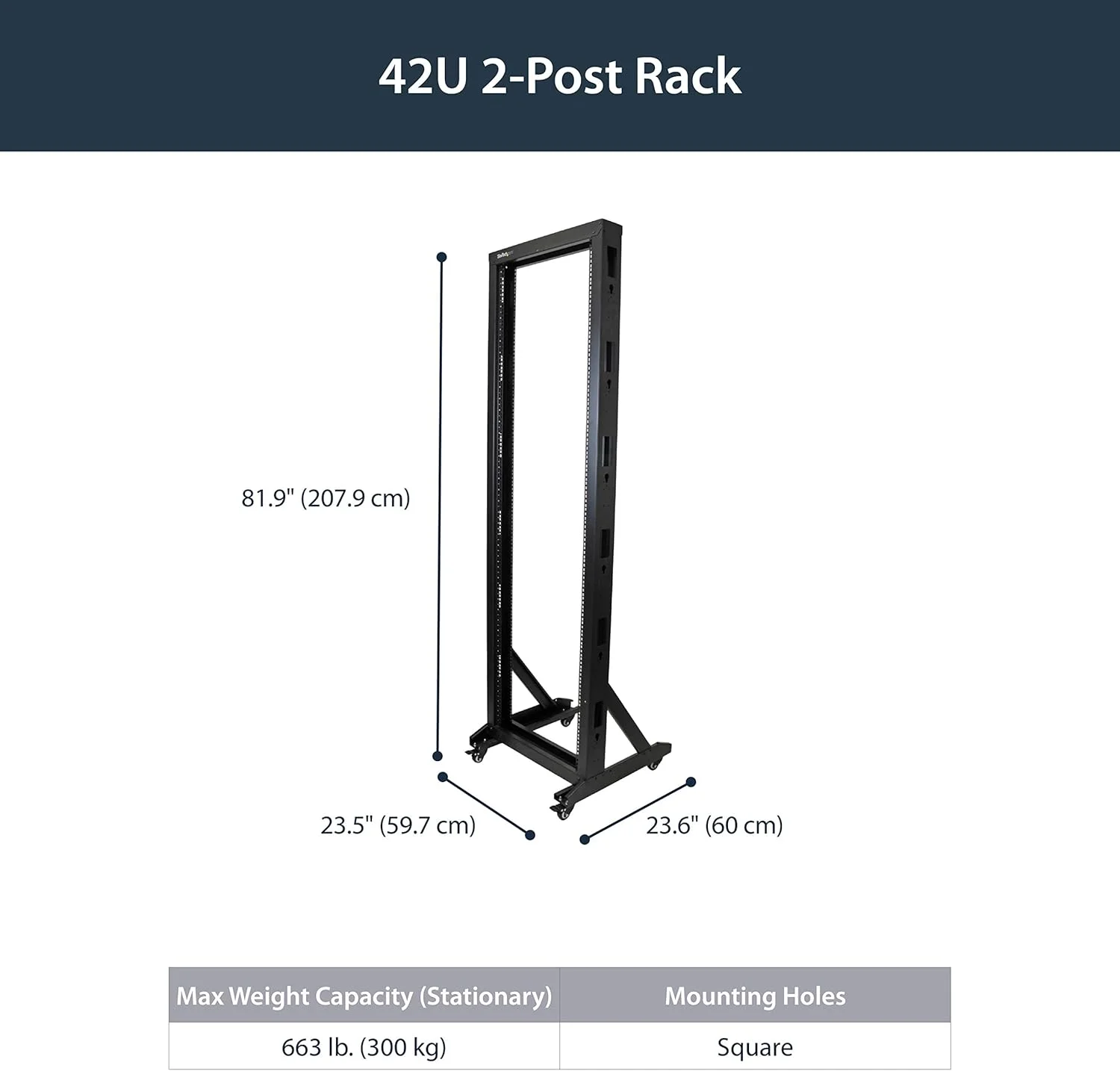 رک سرور 2 پستی StarTech.com با ساختار فولادی مستحکم و چرخ - 42U