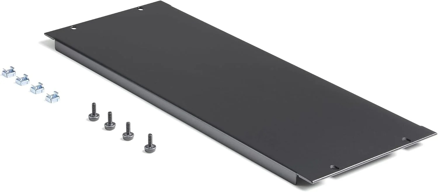 پنل خالی 4U StarTech.com برای رک 19 اینچی - پنل پوششی رک برای رک های سرور/شبکه، محفظه ها و کابینت ها - پنل/فاصله دهنده/صفحات پرکننده رک 4RU - پنل جامد - فولاد (RKPNL4U)