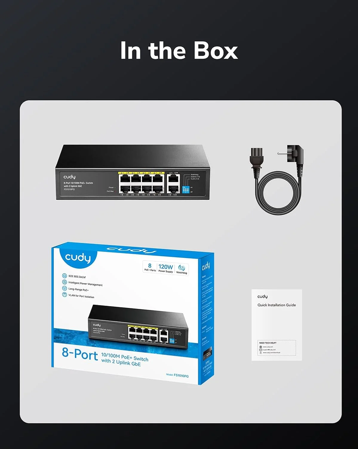 سوییچ 8 پورت PoE+ کودی با 2 پورت آپلینک گیگابیتی 120W، 8 پورت PoE+ 10/100Mbps@120W، حالت توسعه/VLAN، استاندارد 802.3af/at، بدون فن، Watchdog، Plug and Play FS1010PG سوییچ 8 پورت PoE+ کودی با 2 پورت آپلینک گیگابیتی 120W، 8 پورت PoE+ 10/100Mbps@120W، حالت توسعه/VLAN، استاندارد 802.3af/at، بدون فن، Watchdog، Plug and Play FS1010PG
