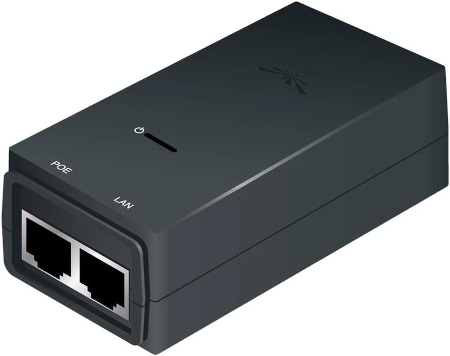 آداپتور PoE دوازده واتی 24 ولت DC یوبیکیوتی نتورکس، حداکثر تخلیه جریان 1500 آمپر - محافظت در برابر رویدادهای ESD - سازگار با airGateway، (POE-24-12W)