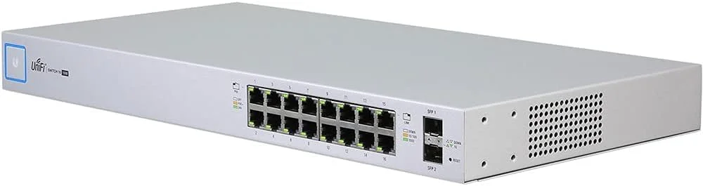 سوییچ یونیفای Ubiquiti Networks US-16-150W با 16 پورت و توان 150 وات، 24 ولت، 802.3af/at PoE